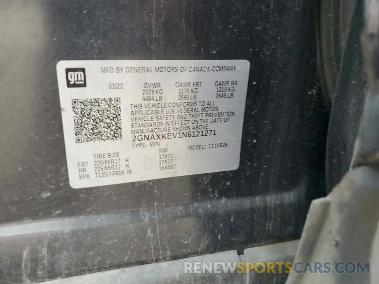 13 fotografías del automóvil dañado 2GNAXKEV1N6121271 CHEVROLET EQUINOX 2022