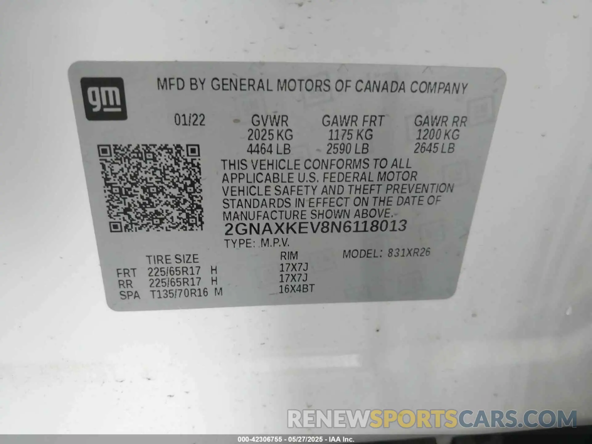 9 fotografías del automóvil dañado 2GNAXKEV8N6118013 CHEVROLET EQUINOX 2022
