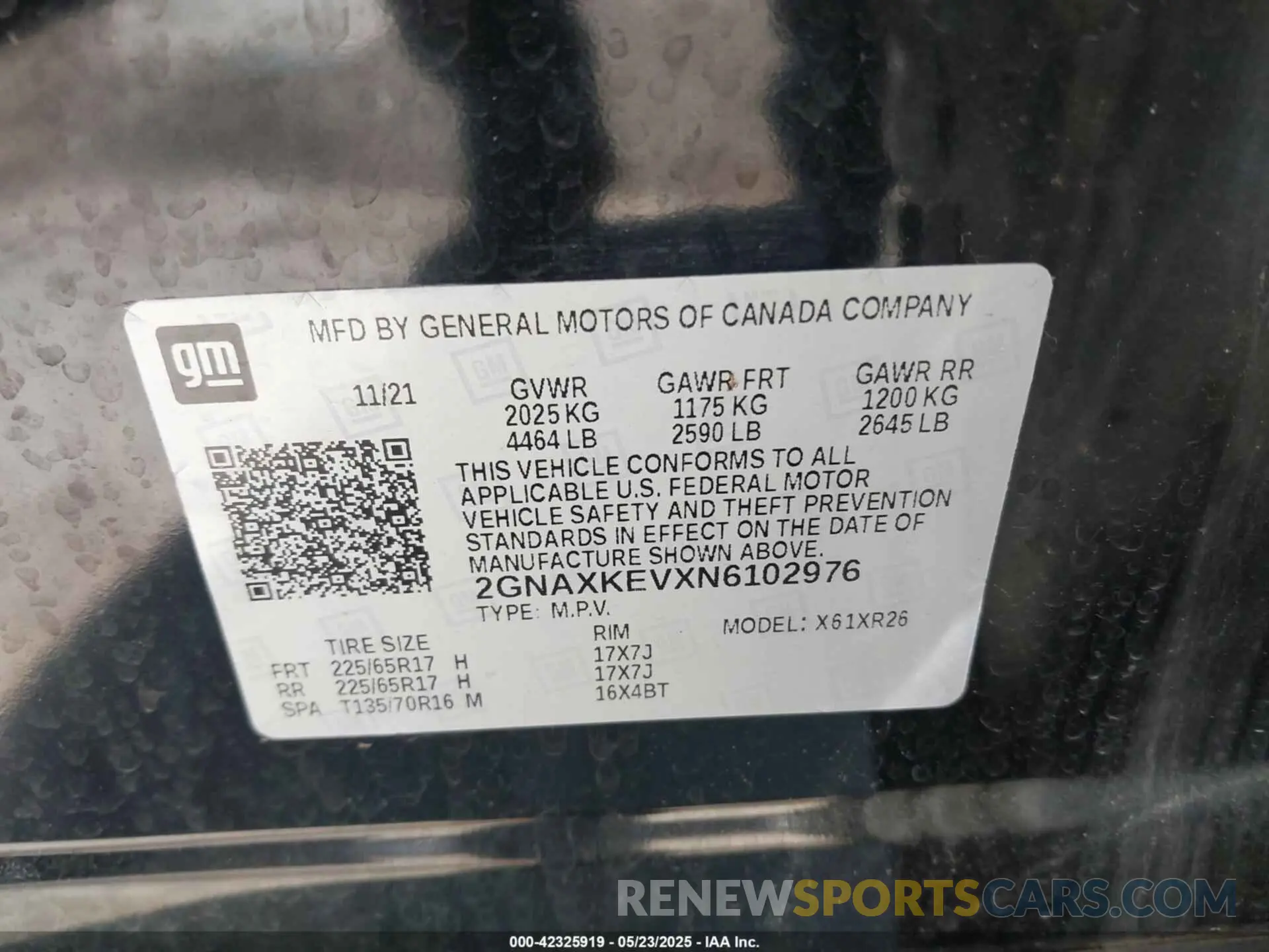 9 fotografías del automóvil dañado 2GNAXKEVXN6102976 CHEVROLET EQUINOX 2022