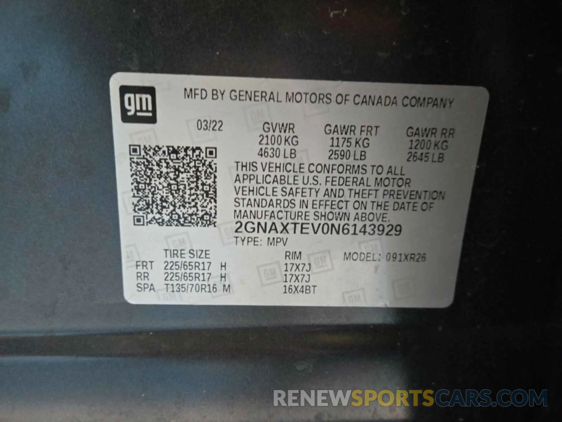 25 fotografías del automóvil dañado 2GNAXTEV0N6143929 CHEVROLET EQUINOX 2022