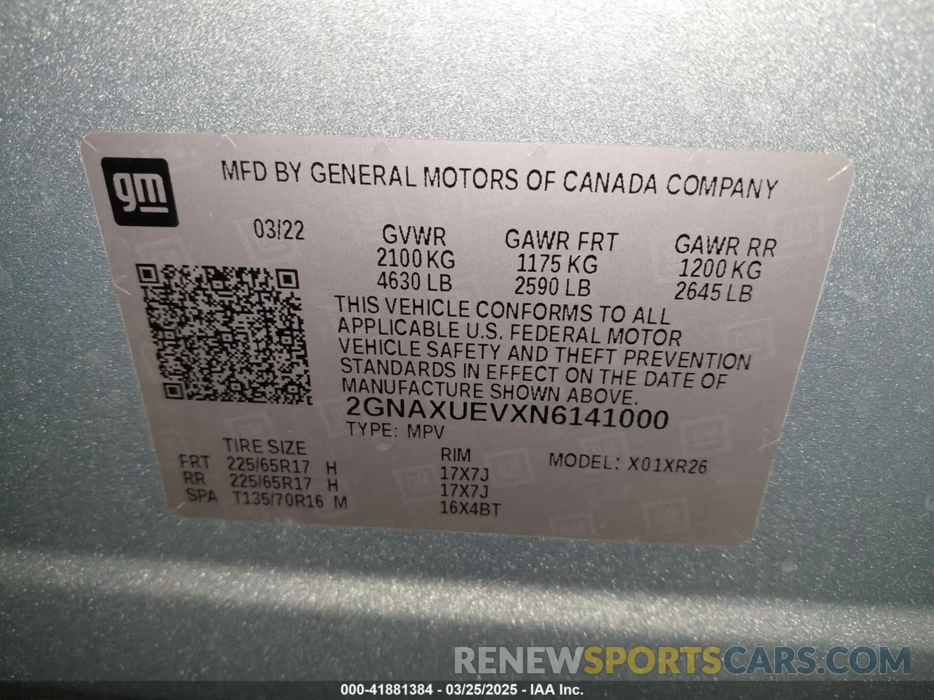 9 fotografías del automóvil dañado 2GNAXUEVXN6141000 CHEVROLET EQUINOX 2022