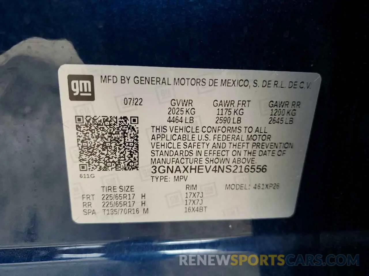 14 fotografías del automóvil dañado 3GNAXHEV4NS216556 CHEVROLET EQUINOX 2022