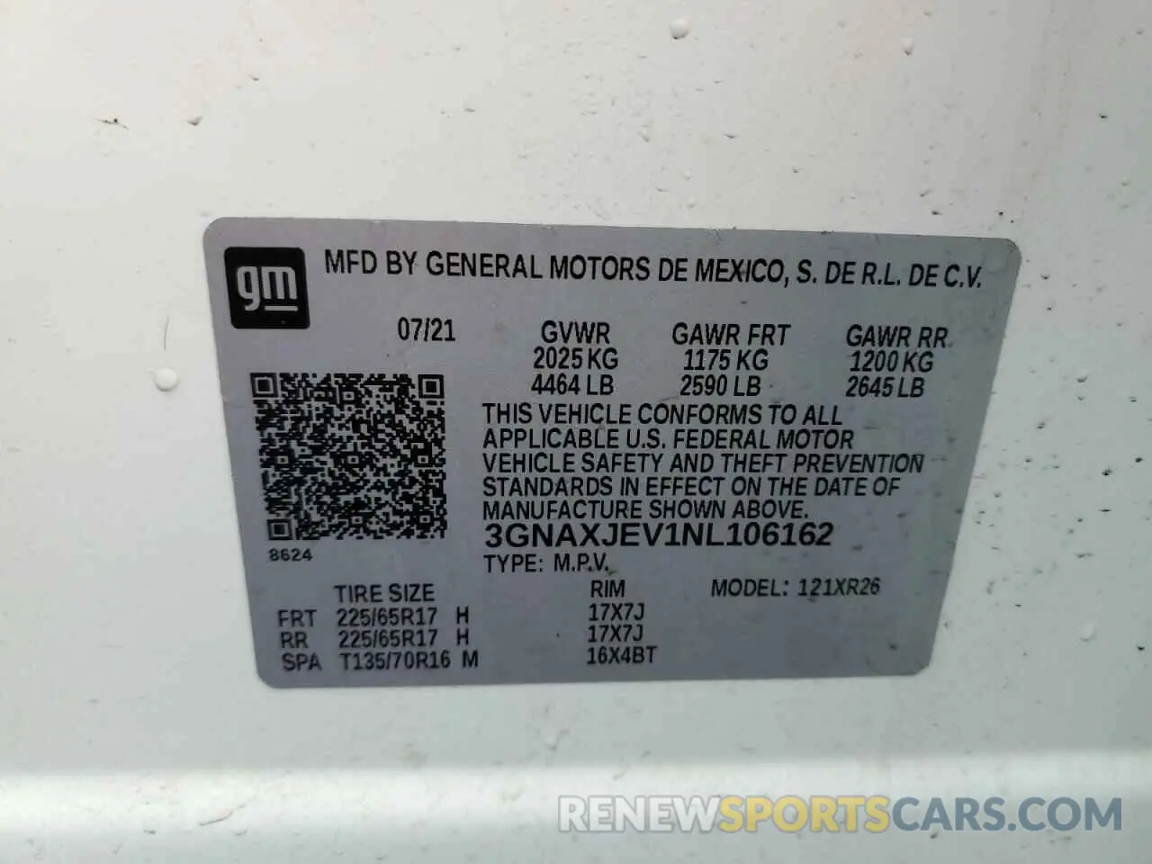 13 fotografías del automóvil dañado 3GNAXJEV1NL106162 CHEVROLET EQUINOX 2022