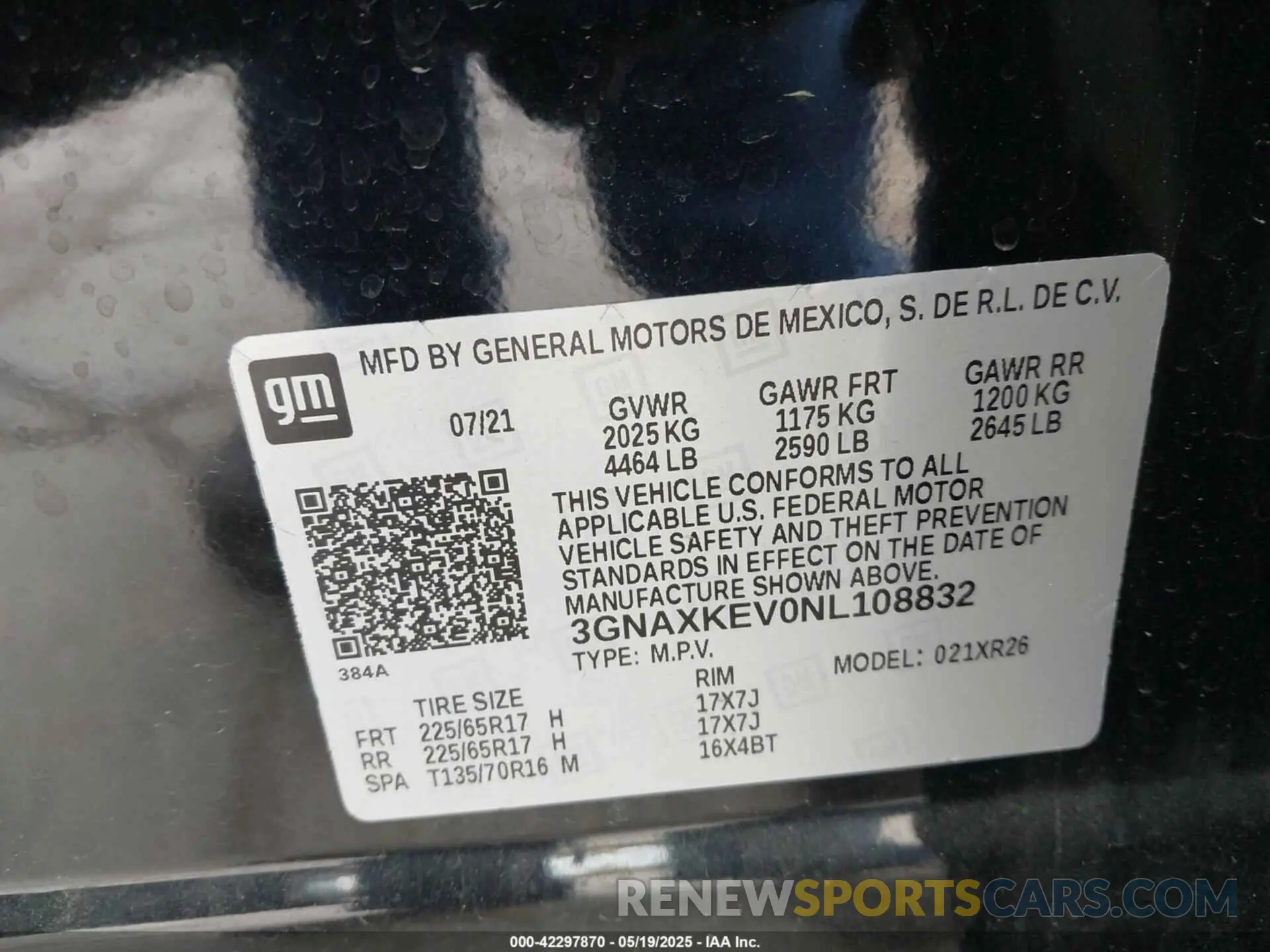 9 fotografías del automóvil dañado 3GNAXKEV0NL108832 CHEVROLET EQUINOX 2022
