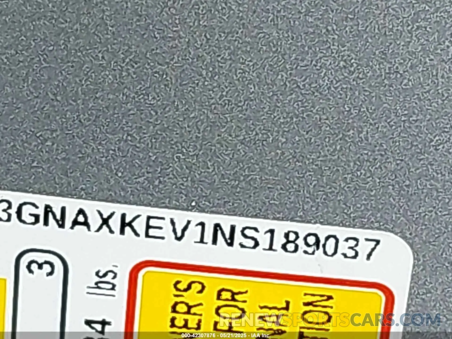 9 fotografías del automóvil dañado 3GNAXKEV1NS189037 CHEVROLET EQUINOX 2022