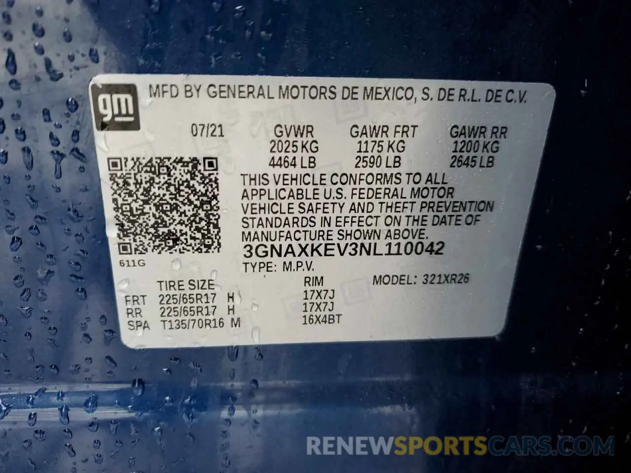 13 fotografías del automóvil dañado 3GNAXKEV3NL110042 CHEVROLET EQUINOX 2022