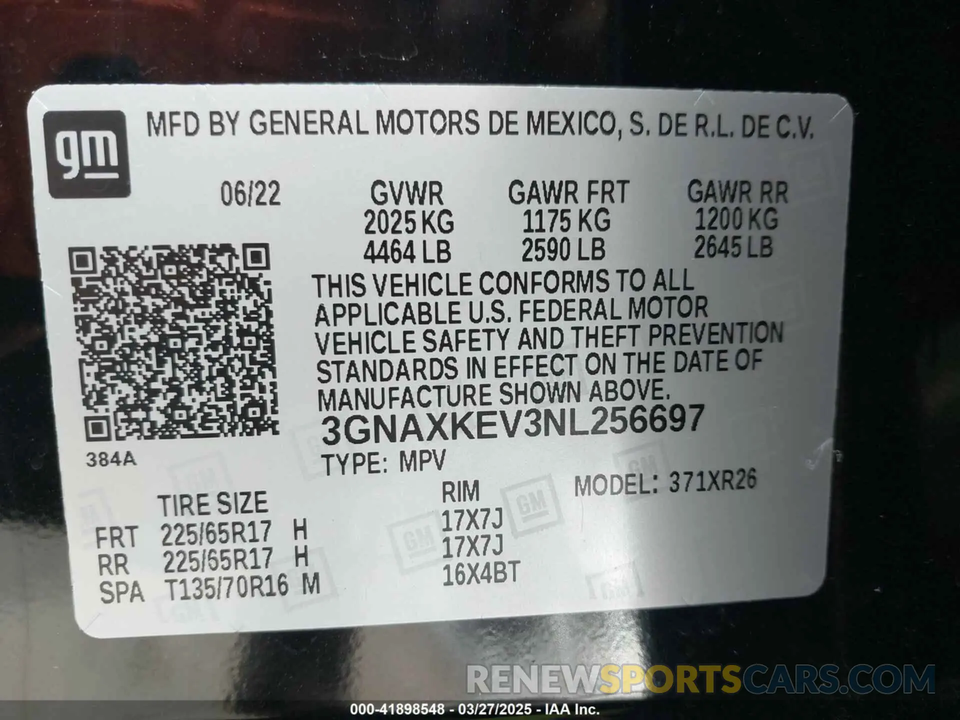 9 fotografías del automóvil dañado 3GNAXKEV3NL256697 CHEVROLET EQUINOX 2022