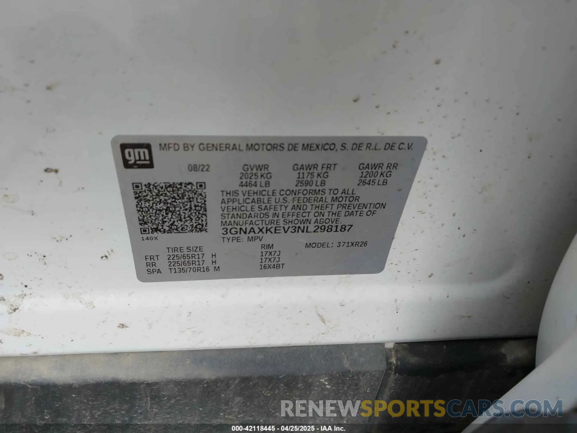 9 fotografías del automóvil dañado 3GNAXKEV3NL298187 CHEVROLET EQUINOX 2022