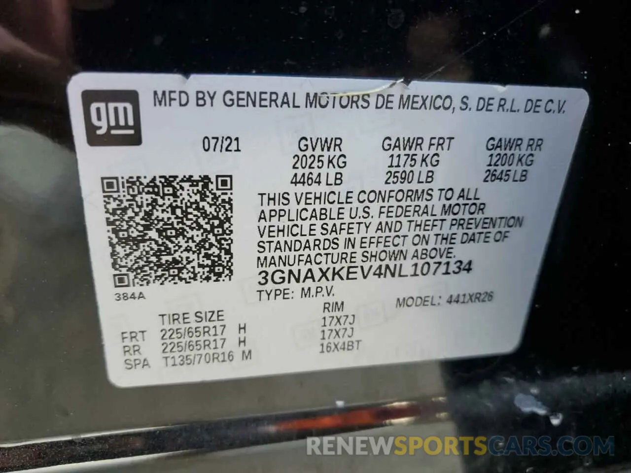 15 fotografías del automóvil dañado 3GNAXKEV4NL107134 CHEVROLET EQUINOX 2022