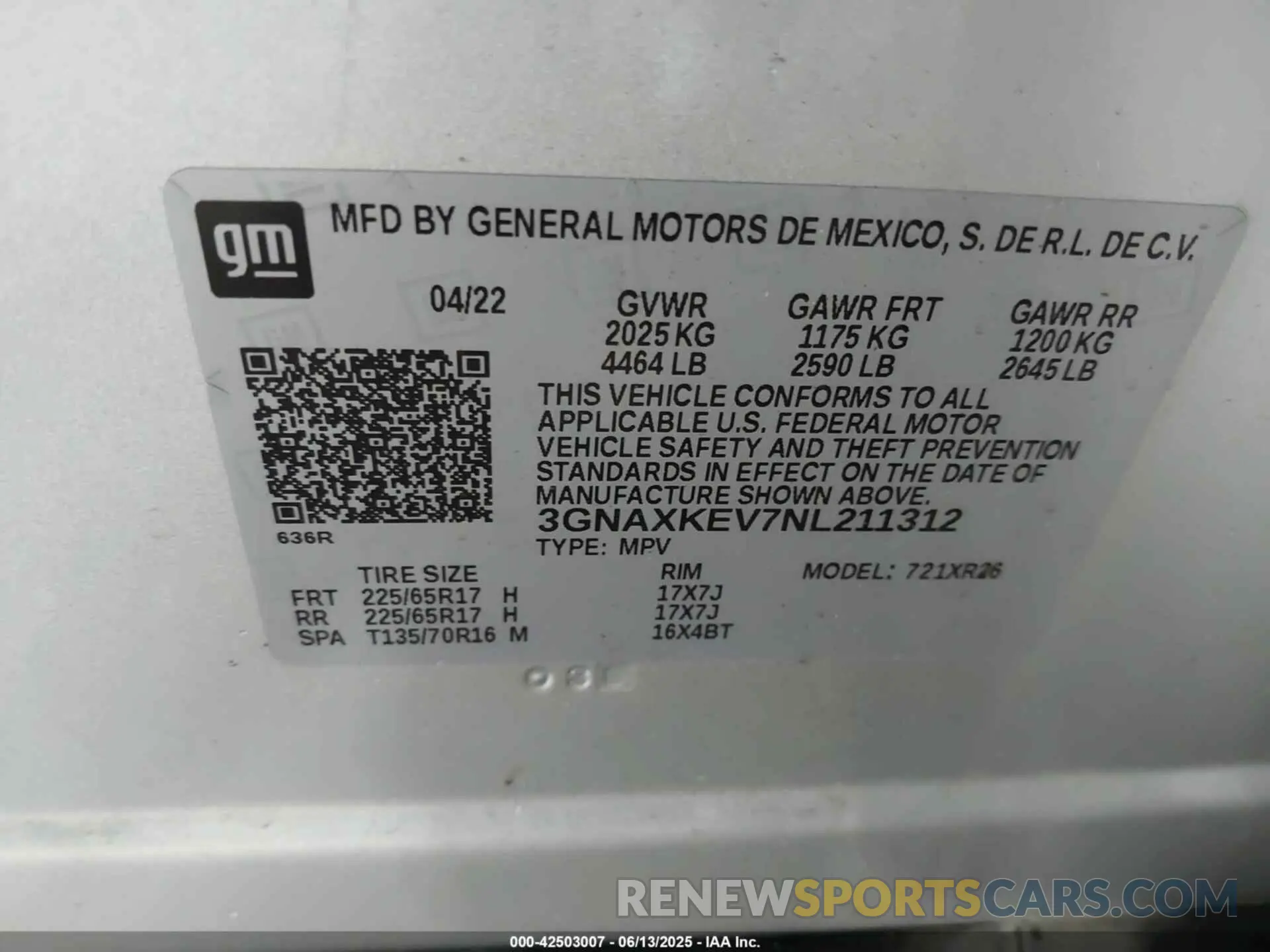 9 fotografías del automóvil dañado 3GNAXKEV7NL211312 CHEVROLET EQUINOX 2022