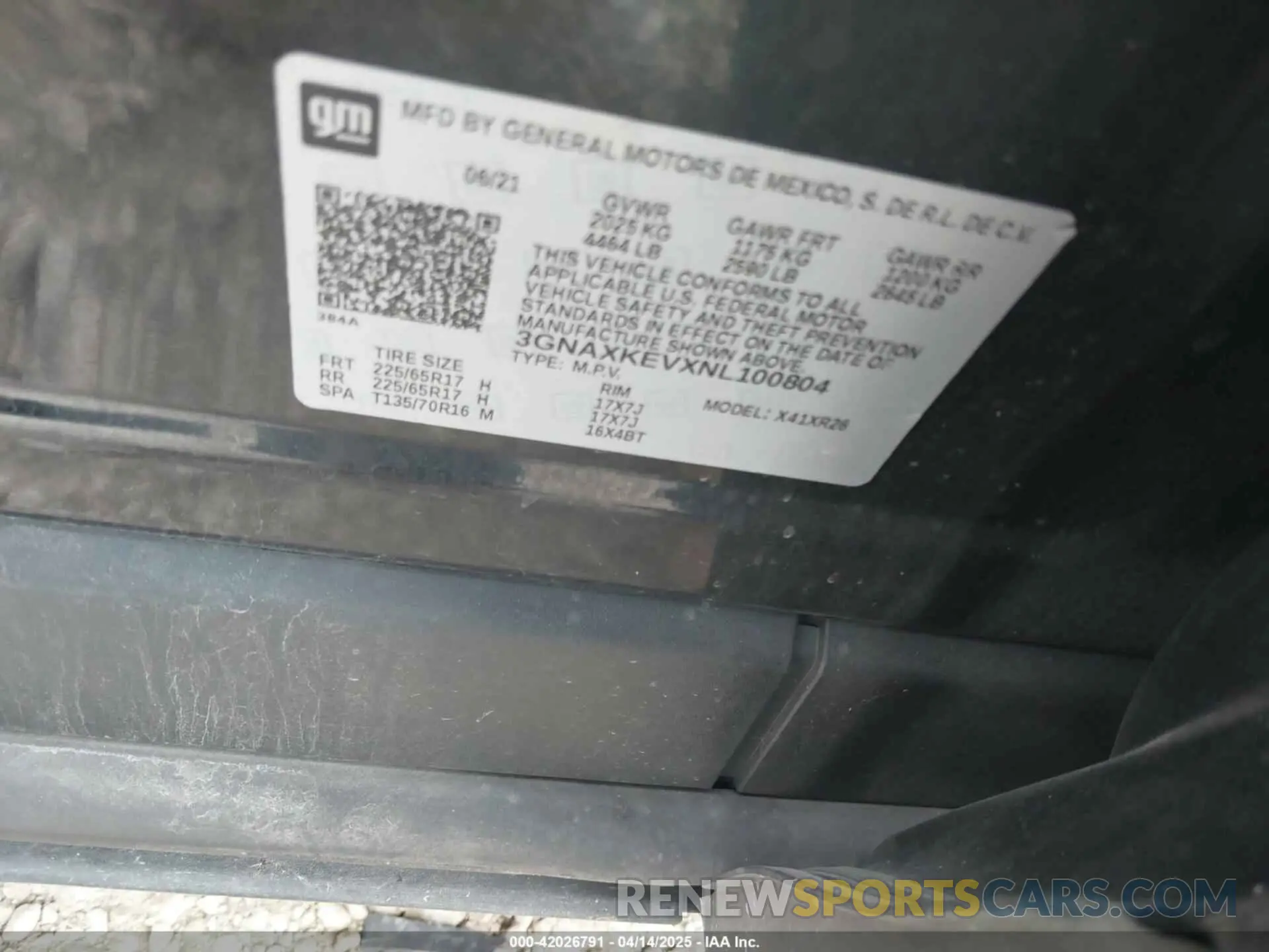 9 fotografías del automóvil dañado 3GNAXKEVXNL100804 CHEVROLET EQUINOX 2022
