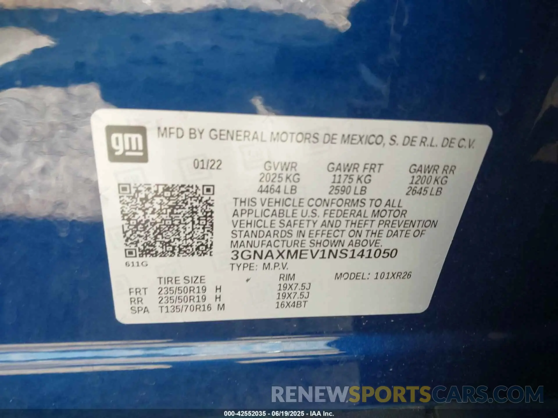 9 fotografías del automóvil dañado 3GNAXMEV1NS141050 CHEVROLET EQUINOX 2022