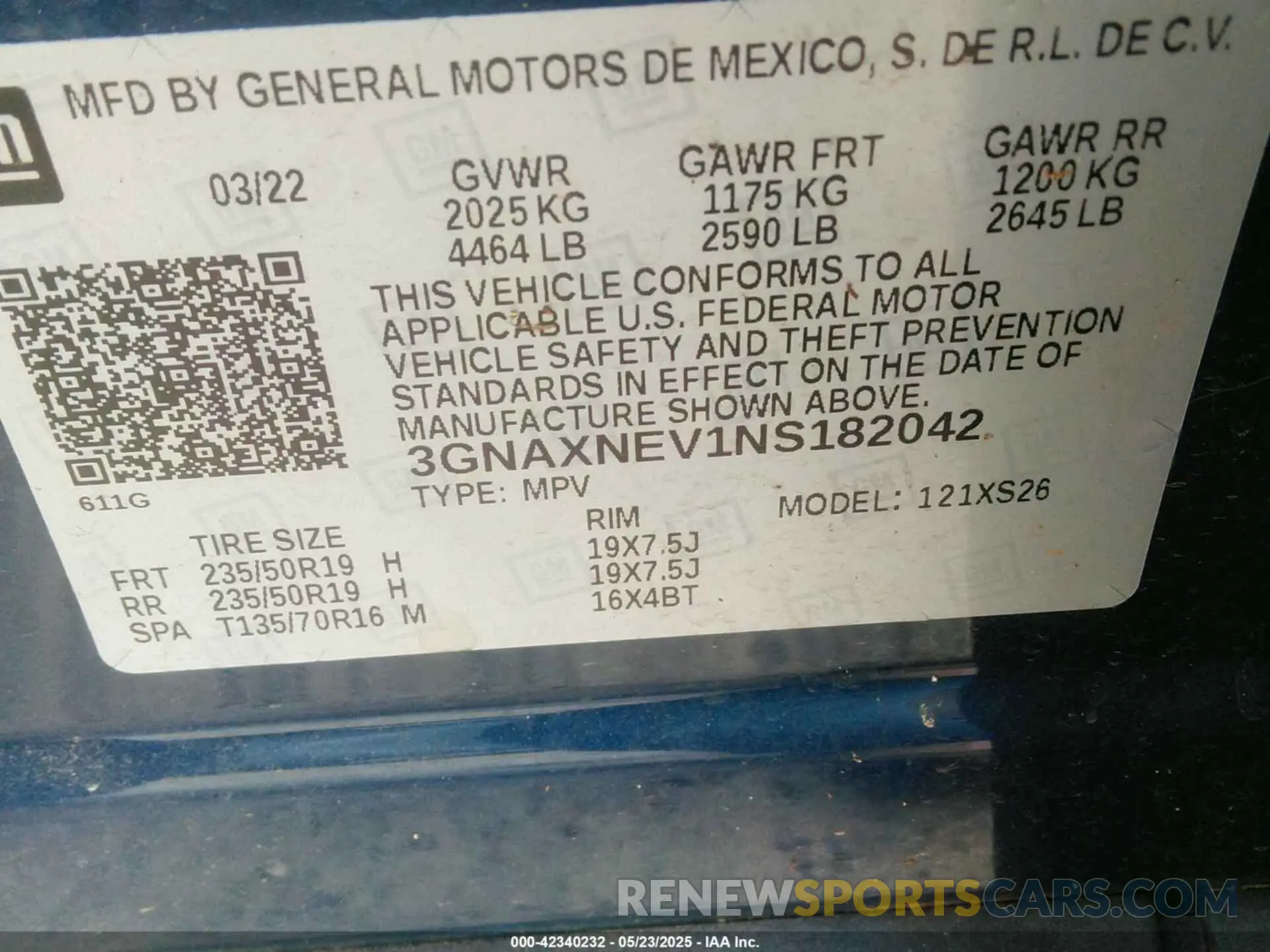 9 fotografías del automóvil dañado 3GNAXNEV1NS182042 CHEVROLET EQUINOX 2022