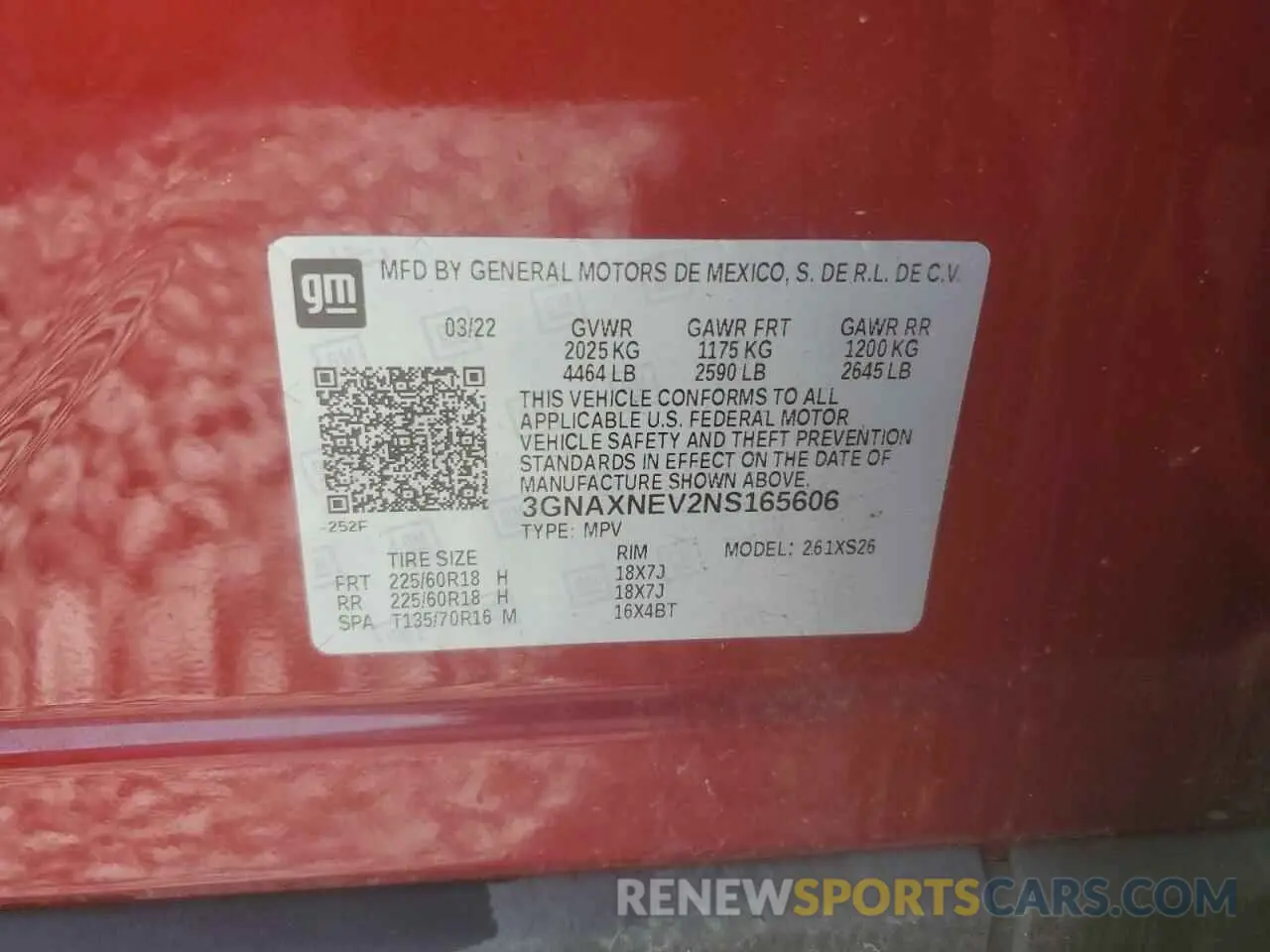13 fotografías del automóvil dañado 3GNAXNEV2NS165606 CHEVROLET EQUINOX 2022
