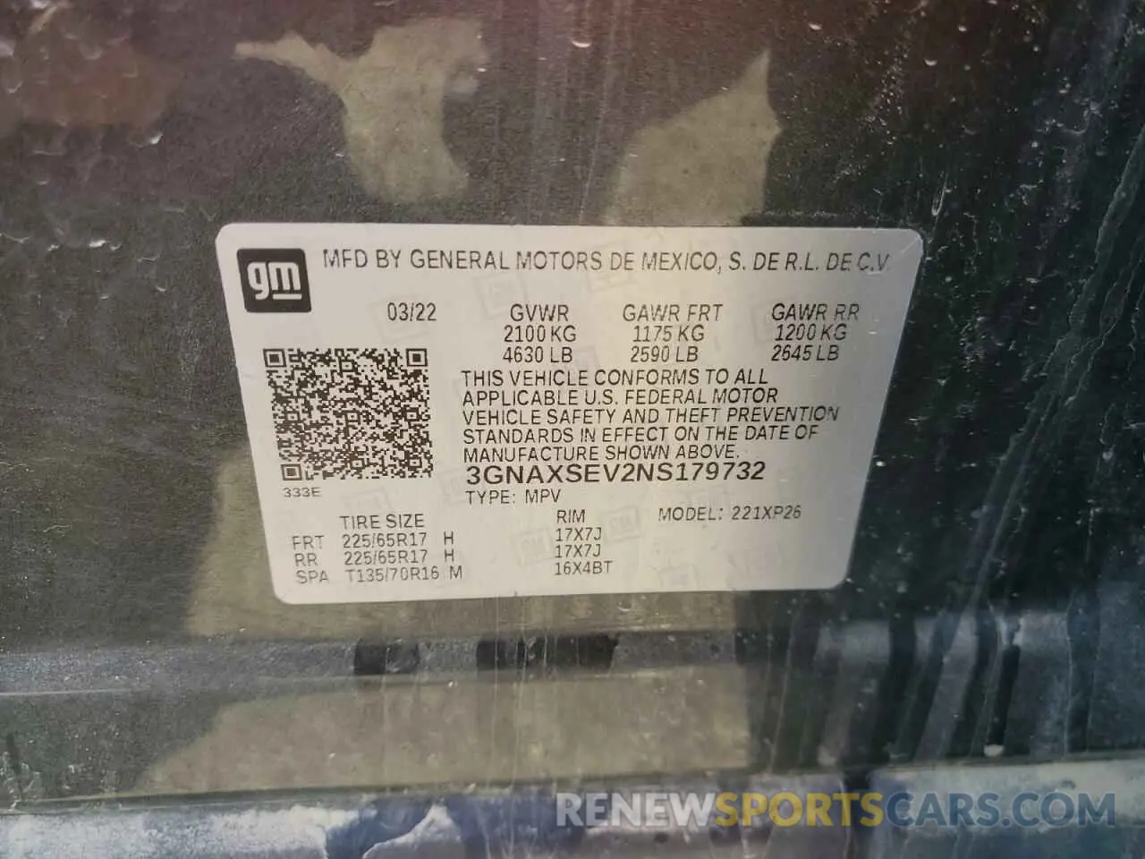 13 fotografías del automóvil dañado 3GNAXSEV2NS179732 CHEVROLET EQUINOX 2022