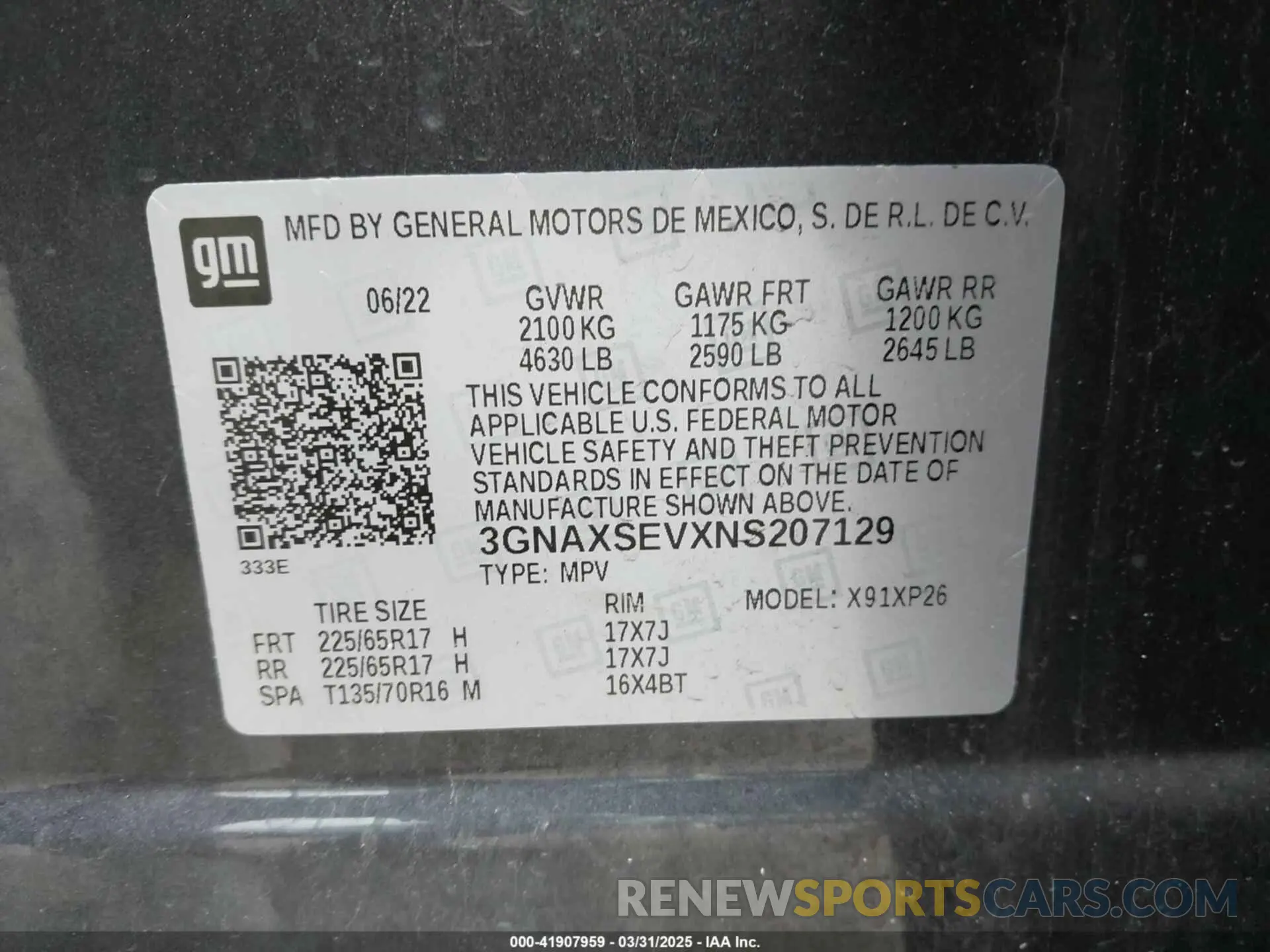 9 fotografías del automóvil dañado 3GNAXSEVXNS207129 CHEVROLET EQUINOX 2022