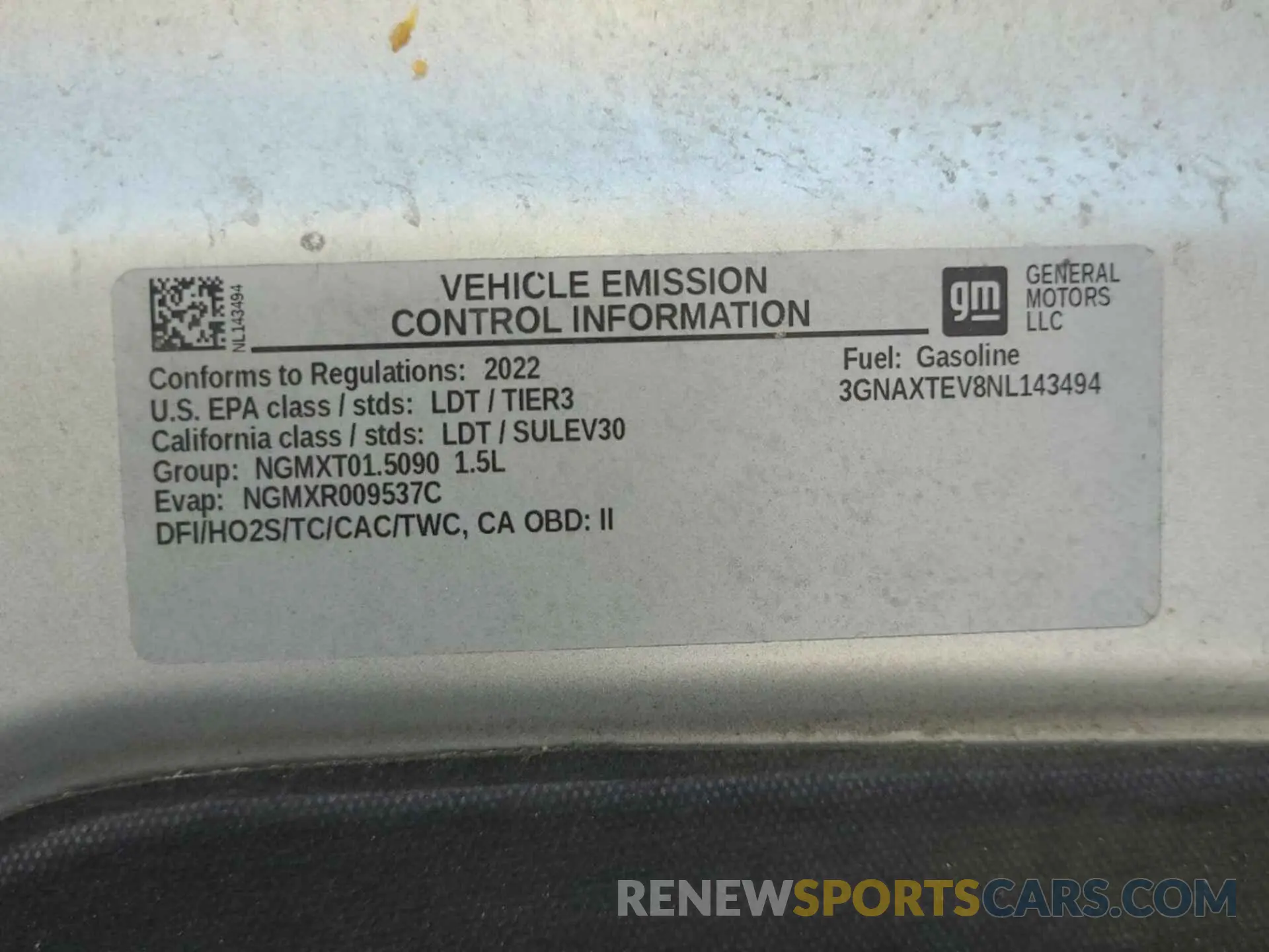 1 fotografías del automóvil dañado 3GNAXTEV8NL143494 CHEVROLET EQUINOX 2022