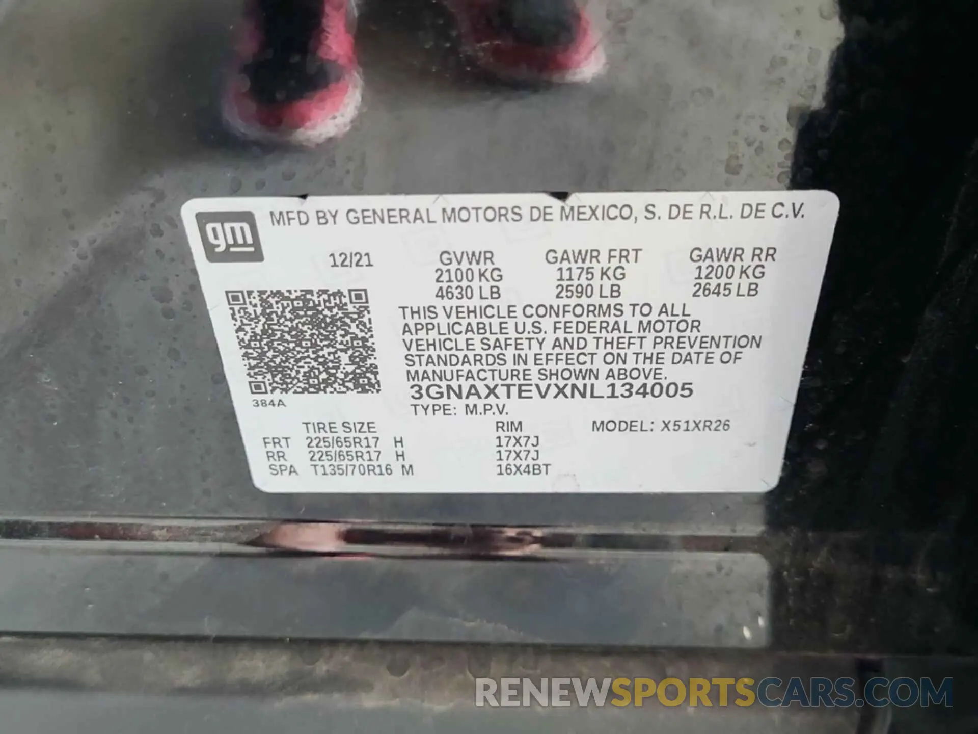 1 fotografías del automóvil dañado 3GNAXTEVXNL134005 CHEVROLET EQUINOX 2022