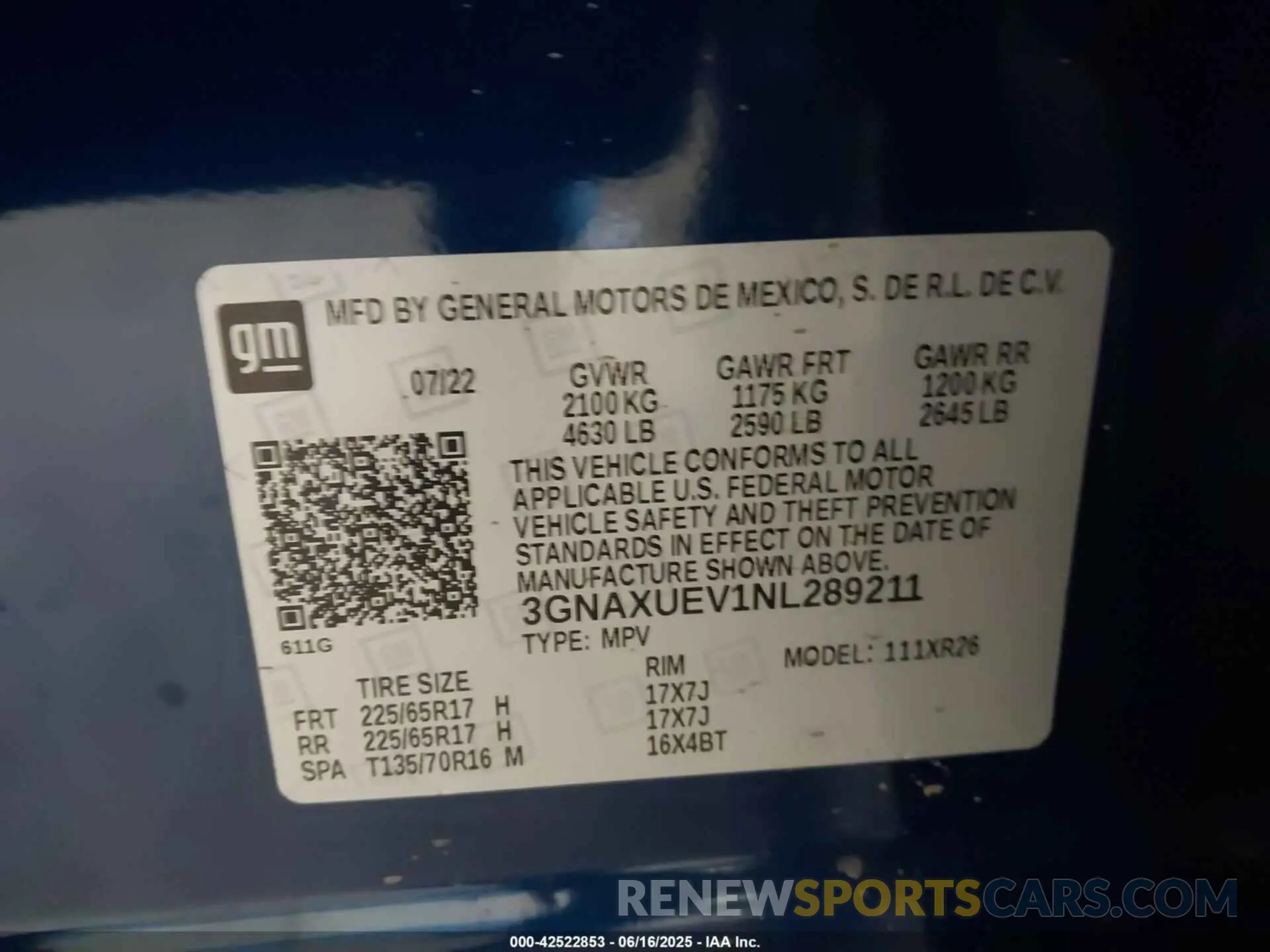 9 fotografías del automóvil dañado 3GNAXUEV1NL289211 CHEVROLET EQUINOX 2022