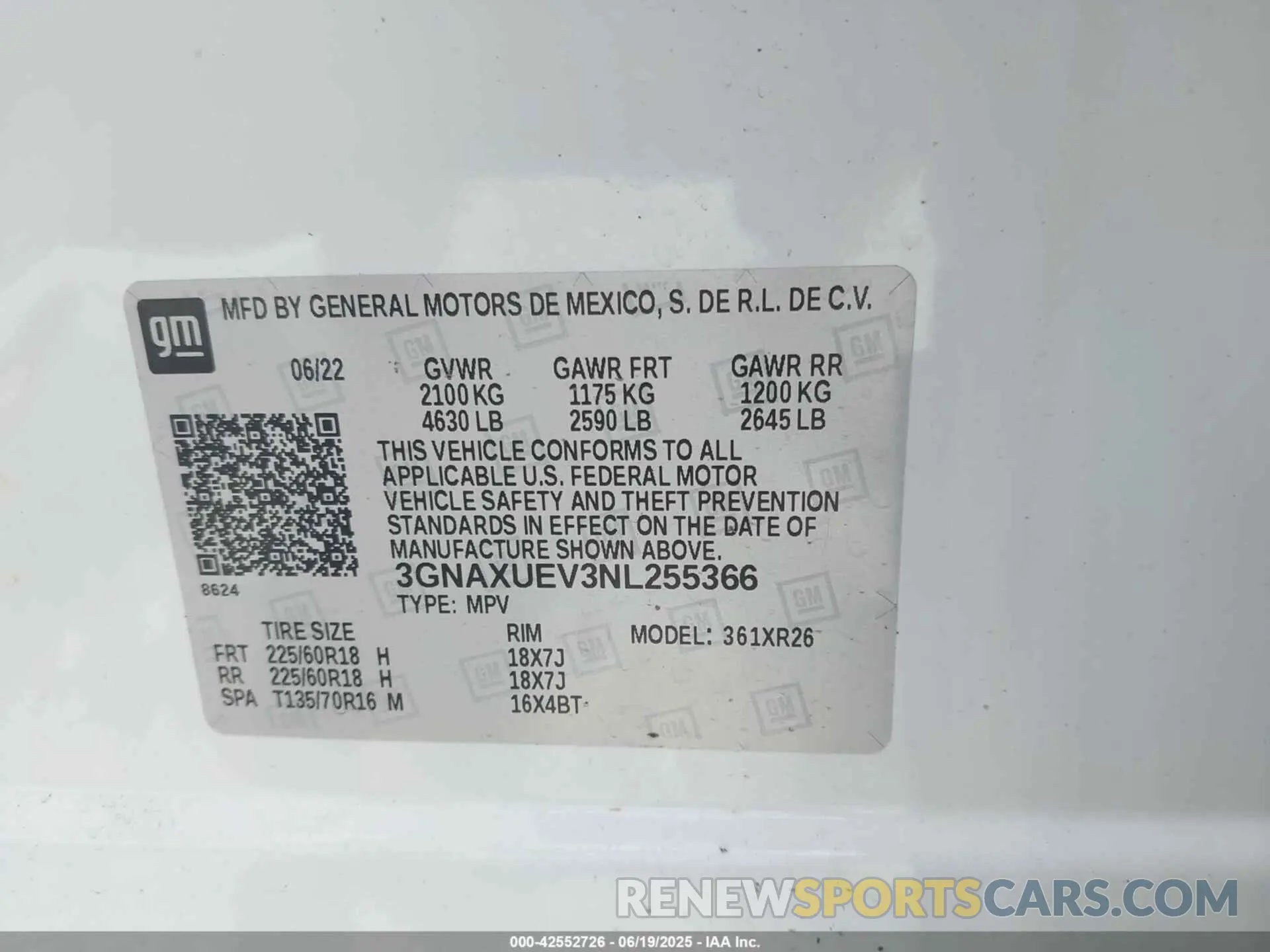9 fotografías del automóvil dañado 3GNAXUEV3NL255366 CHEVROLET EQUINOX 2022
