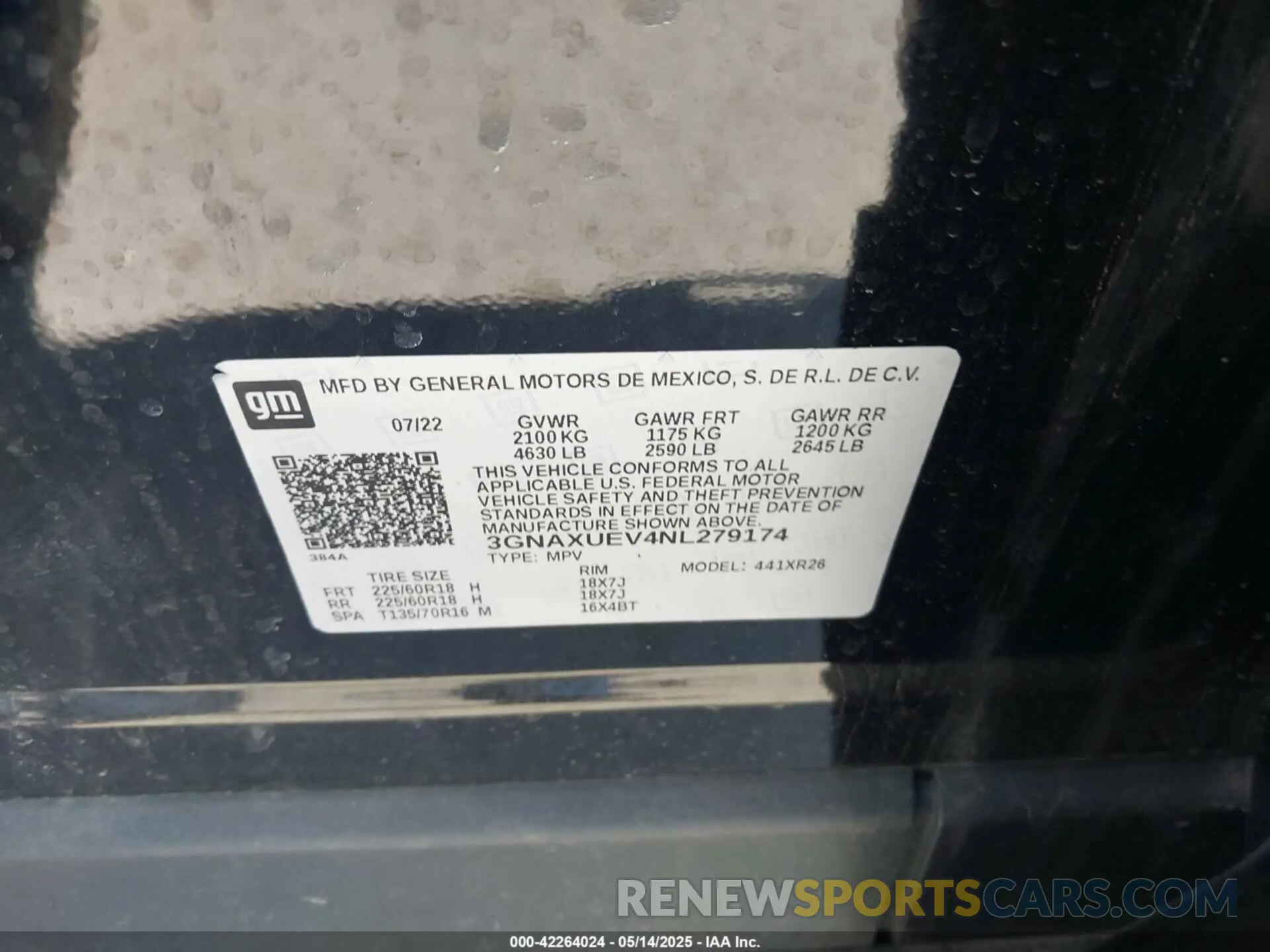 9 fotografías del automóvil dañado 3GNAXUEV4NL279174 CHEVROLET EQUINOX 2022