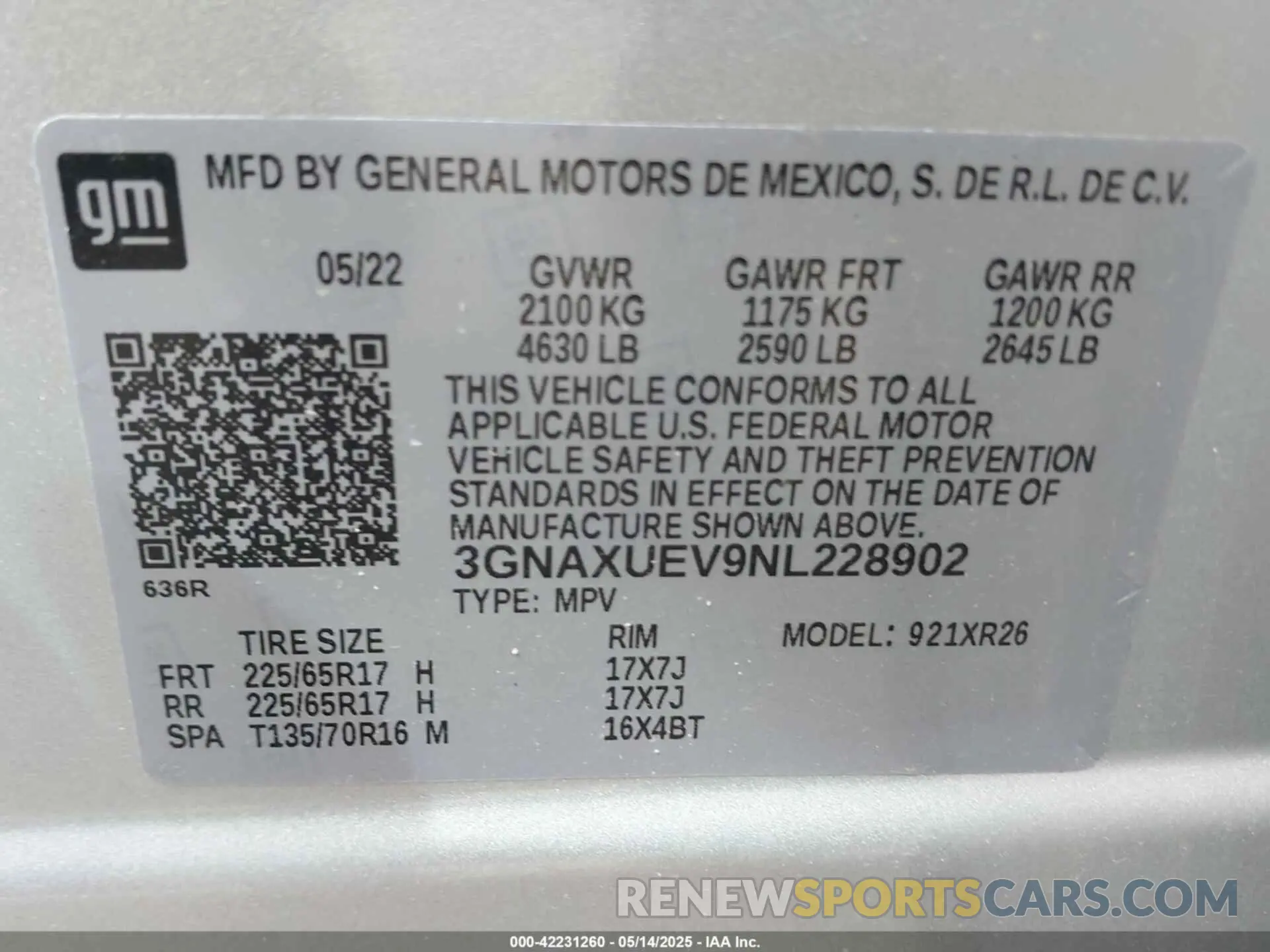 9 fotografías del automóvil dañado 3GNAXUEV9NL228902 CHEVROLET EQUINOX 2022
