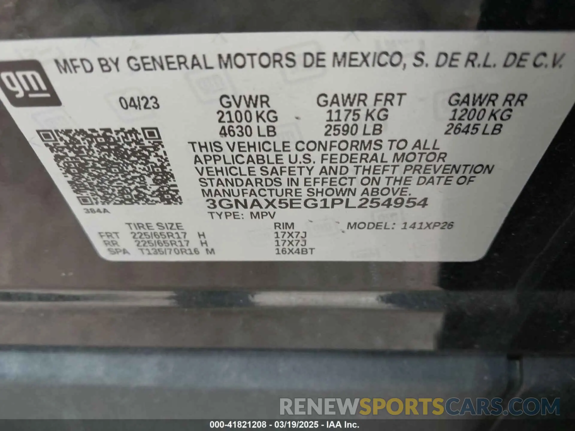 9 fotografías del automóvil dañado 3GNAX5EG1PL254954 CHEVROLET EQUINOX 2023