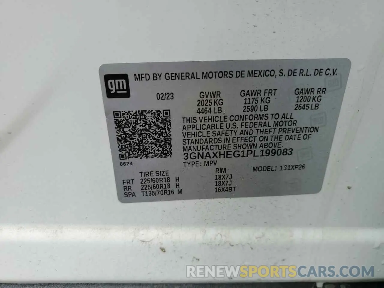 13 fotografías del automóvil dañado 3GNAXHEG1PL199083 CHEVROLET EQUINOX 2023