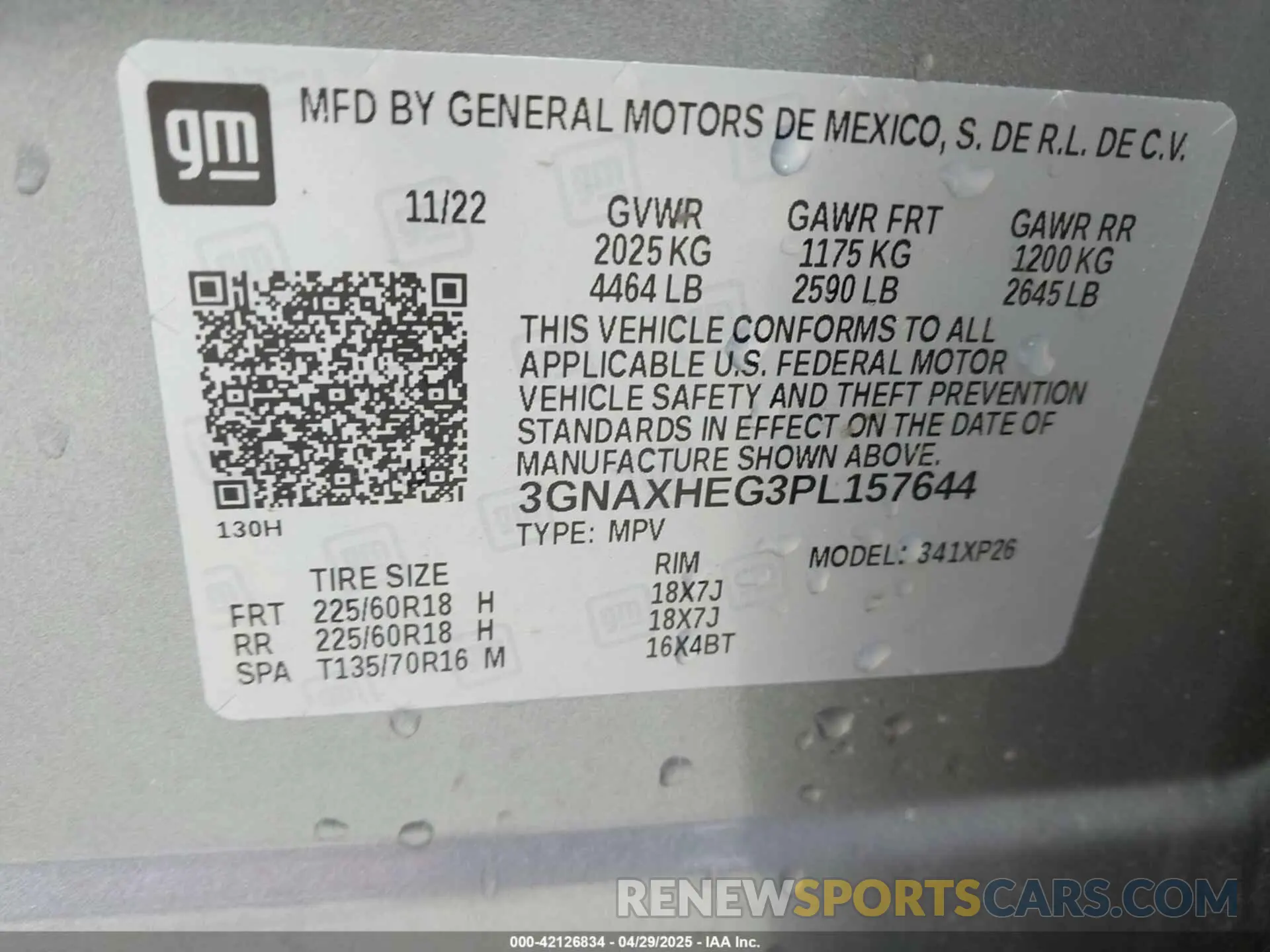 9 fotografías del automóvil dañado 3GNAXHEG3PL157644 CHEVROLET EQUINOX 2023