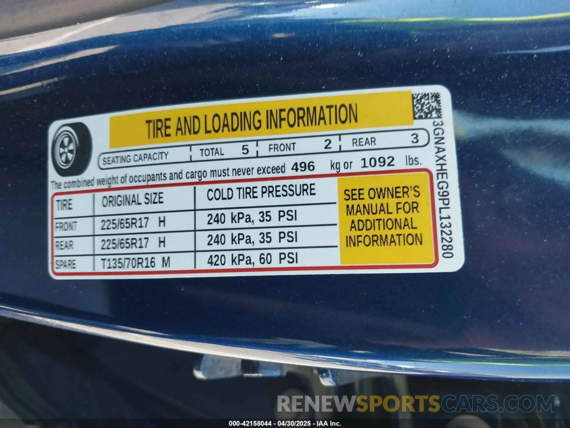 9 fotografías del automóvil dañado 3GNAXHEG9PL132280 CHEVROLET EQUINOX 2023