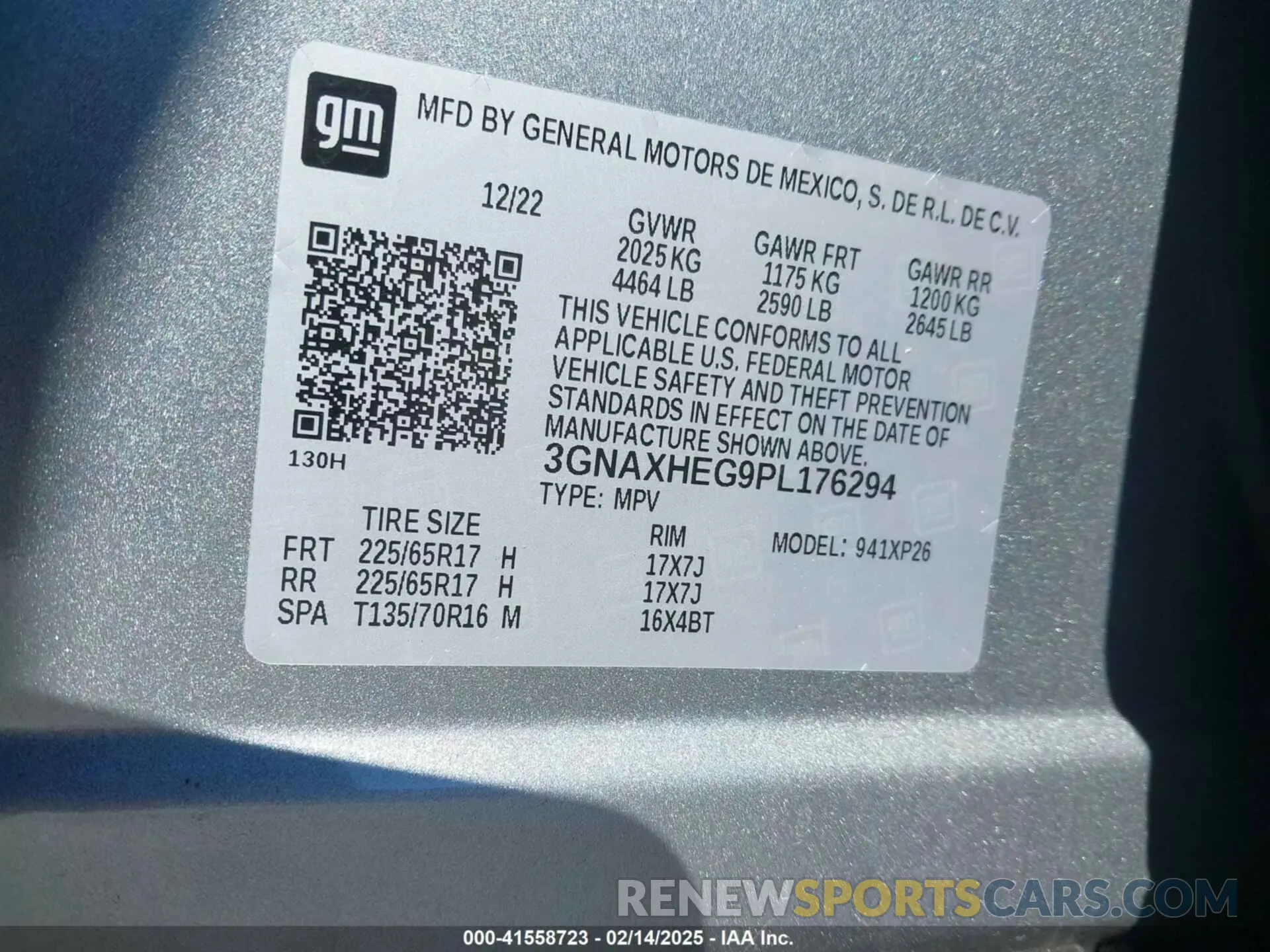 9 fotografías del automóvil dañado 3GNAXHEG9PL176294 CHEVROLET EQUINOX 2023