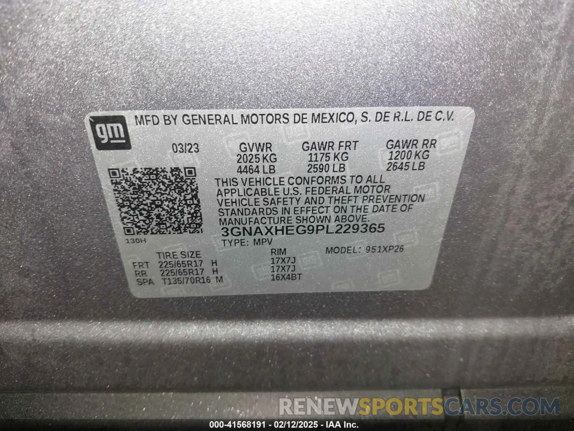 9 fotografías del automóvil dañado 3GNAXHEG9PL229365 CHEVROLET EQUINOX 2023