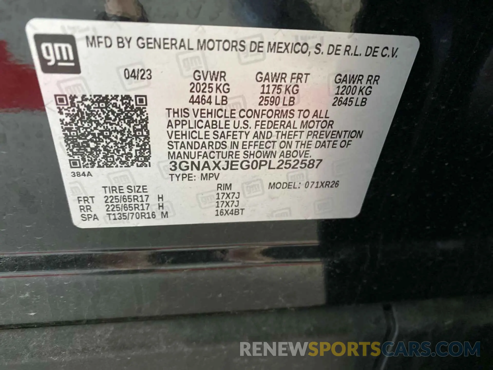 25 fotografías del automóvil dañado 3GNAXJEG0PL252587 CHEVROLET EQUINOX 2023