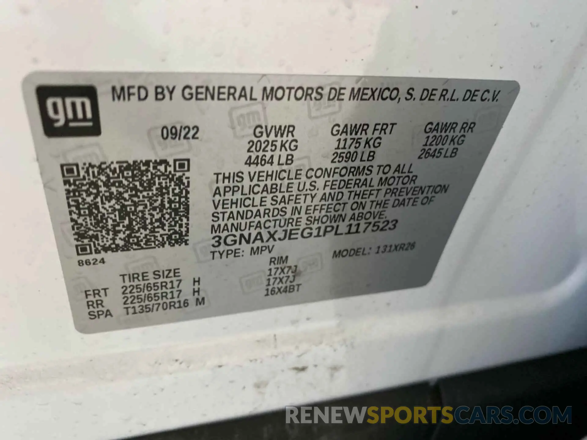 9 fotografías del automóvil dañado 3GNAXJEG1PL117523 CHEVROLET EQUINOX 2023