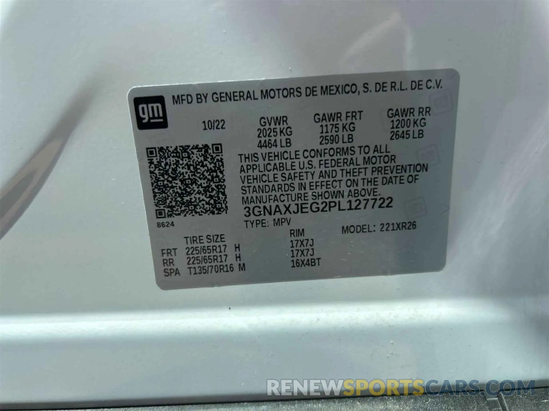 10 fotografías del automóvil dañado 3GNAXJEG2PL127722 CHEVROLET EQUINOX 2023