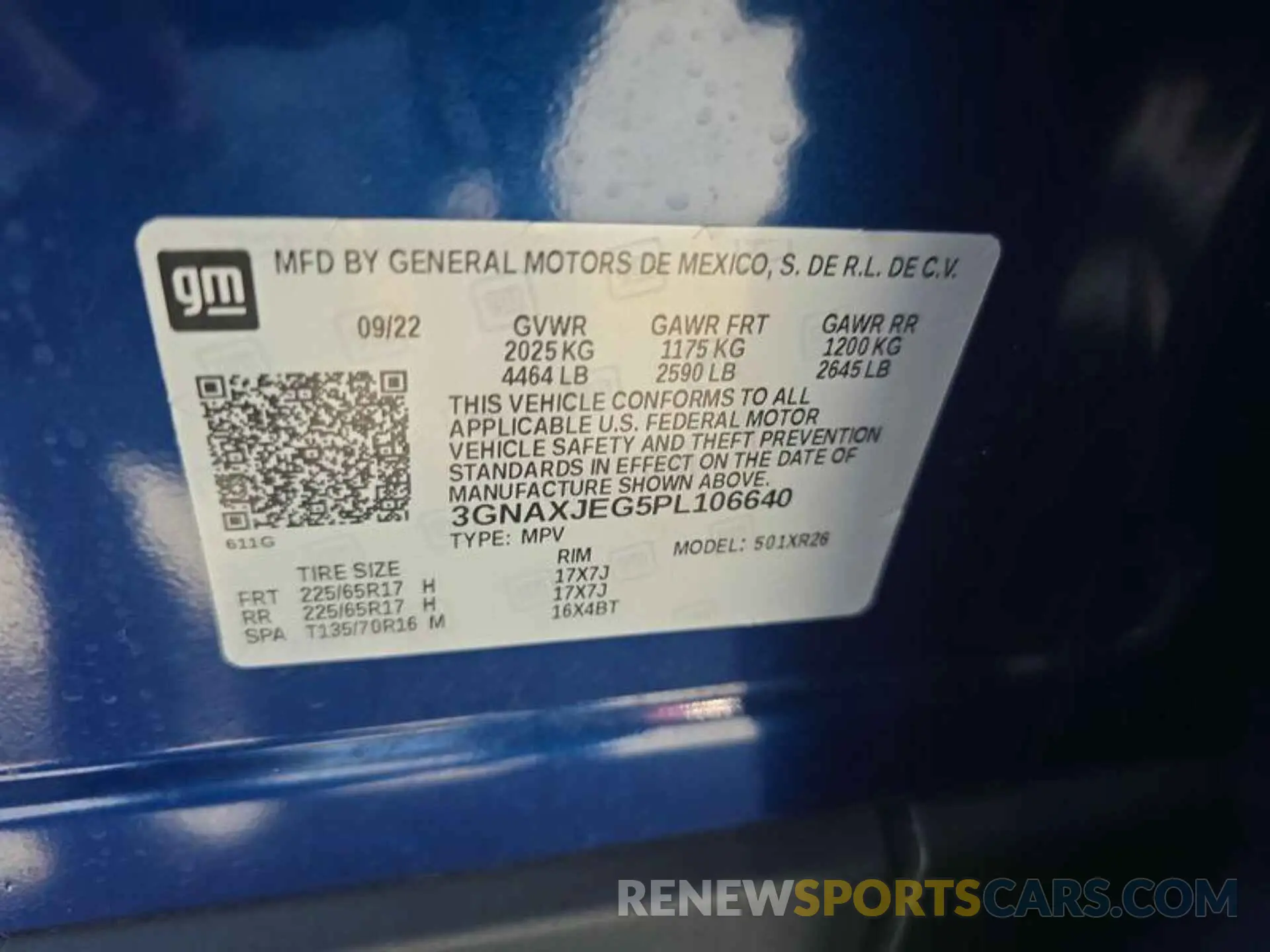 2 fotografías del automóvil dañado 3GNAXJEG5PL106640 CHEVROLET EQUINOX 2023