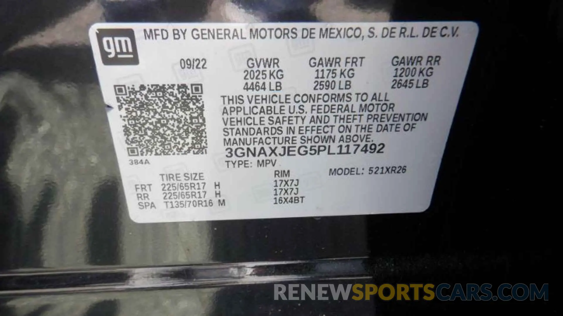 2 fotografías del automóvil dañado 3GNAXJEG5PL117492 CHEVROLET EQUINOX 2023