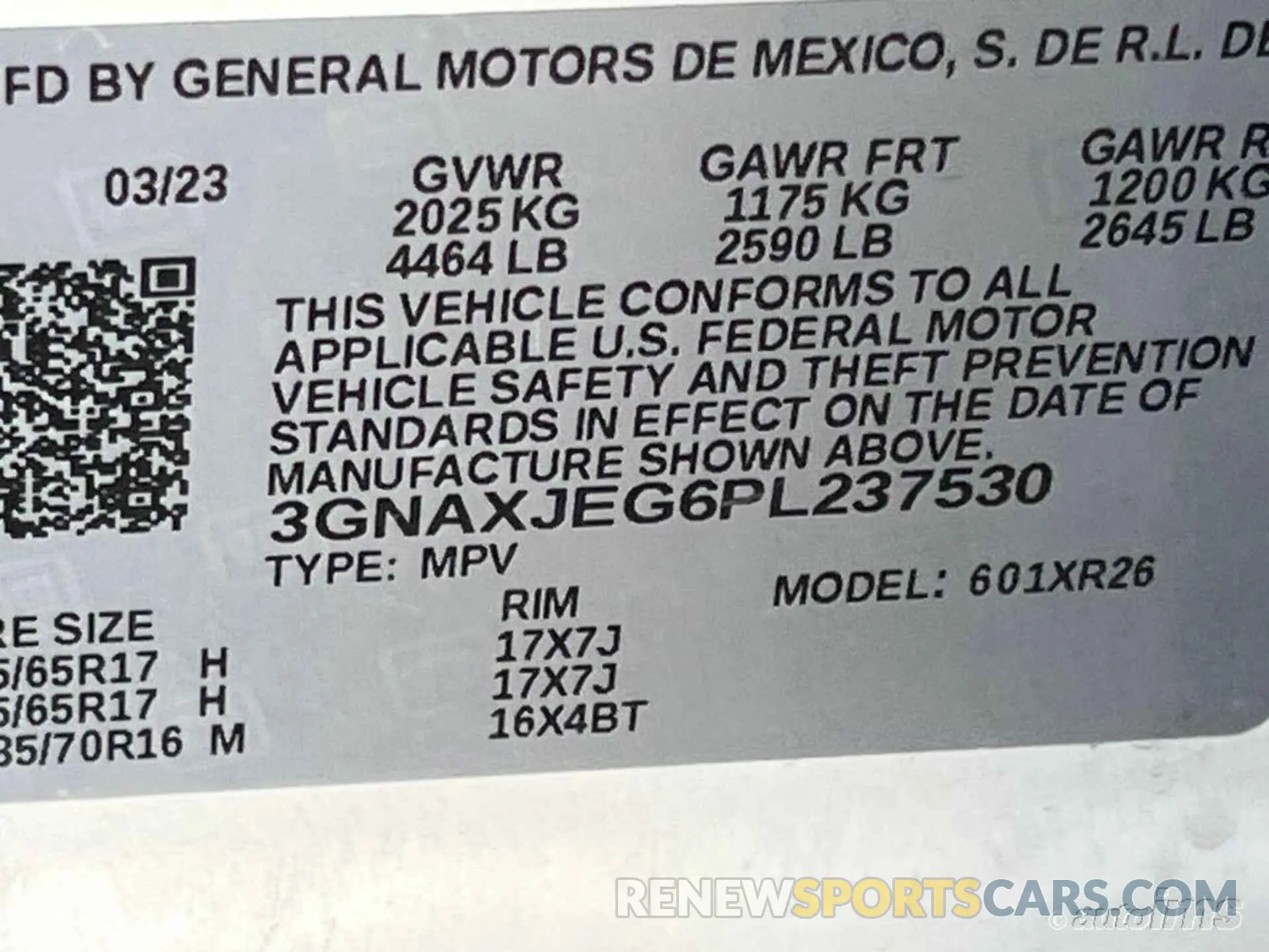 1 fotografías del automóvil dañado 3GNAXJEG6PL237530 CHEVROLET EQUINOX 2023