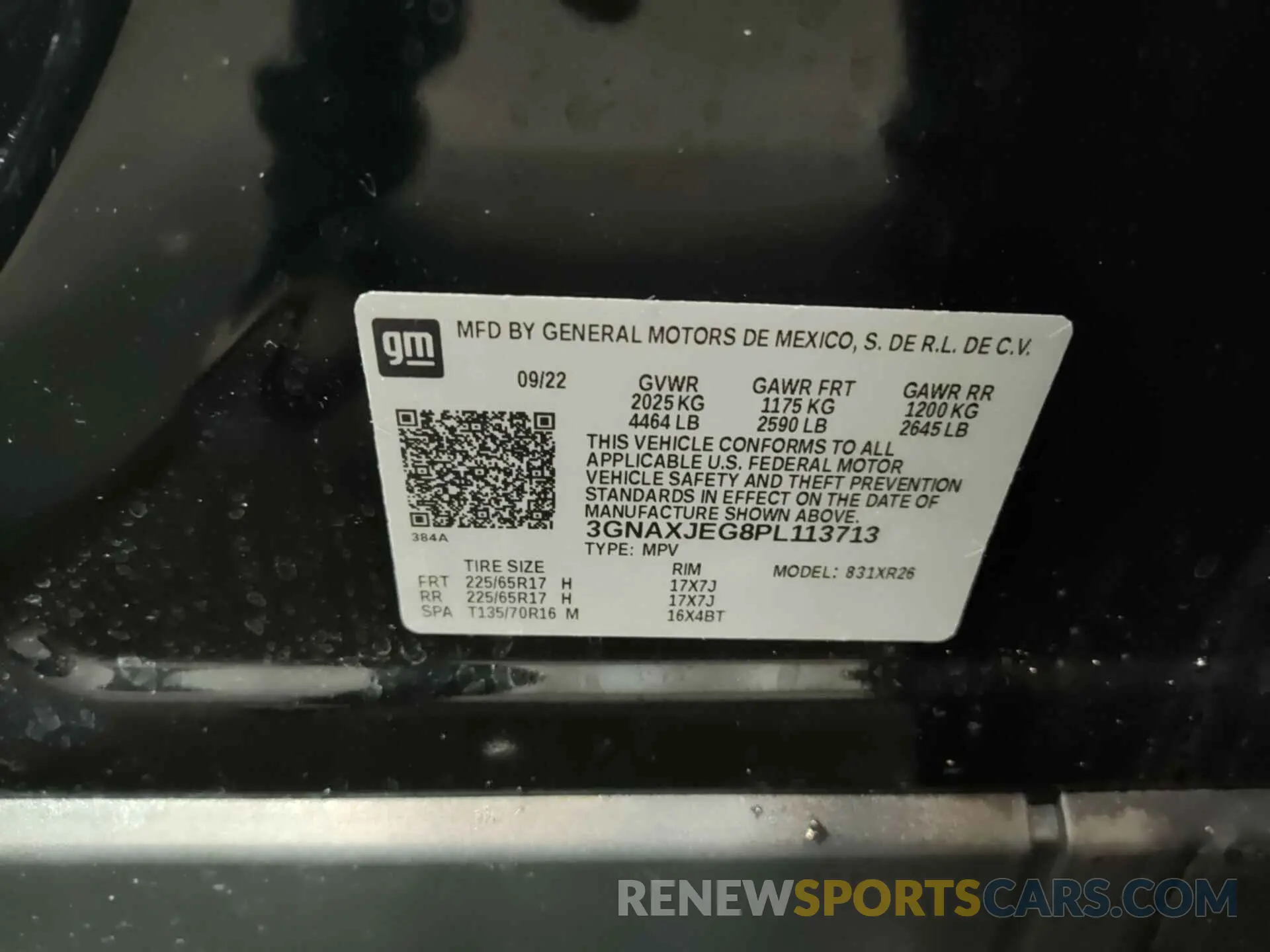 10 fotografías del automóvil dañado 3GNAXJEG8PL113713 CHEVROLET EQUINOX 2023