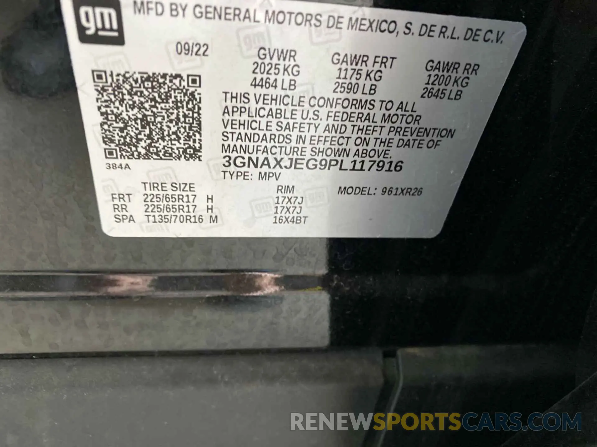 10 fotografías del automóvil dañado 3GNAXJEG9PL117916 CHEVROLET EQUINOX 2023