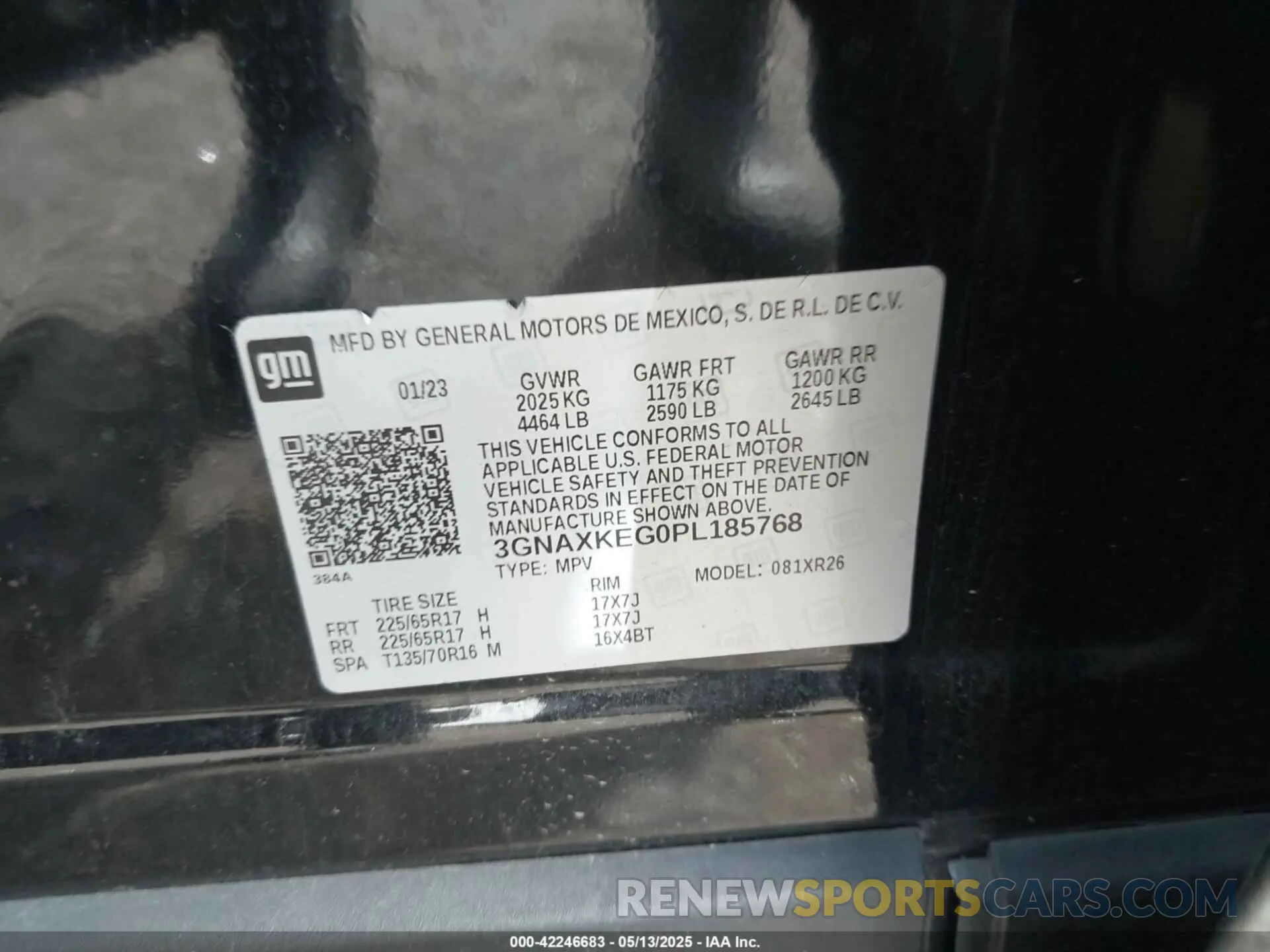 9 fotografías del automóvil dañado 3GNAXKEG0PL185768 CHEVROLET EQUINOX 2023