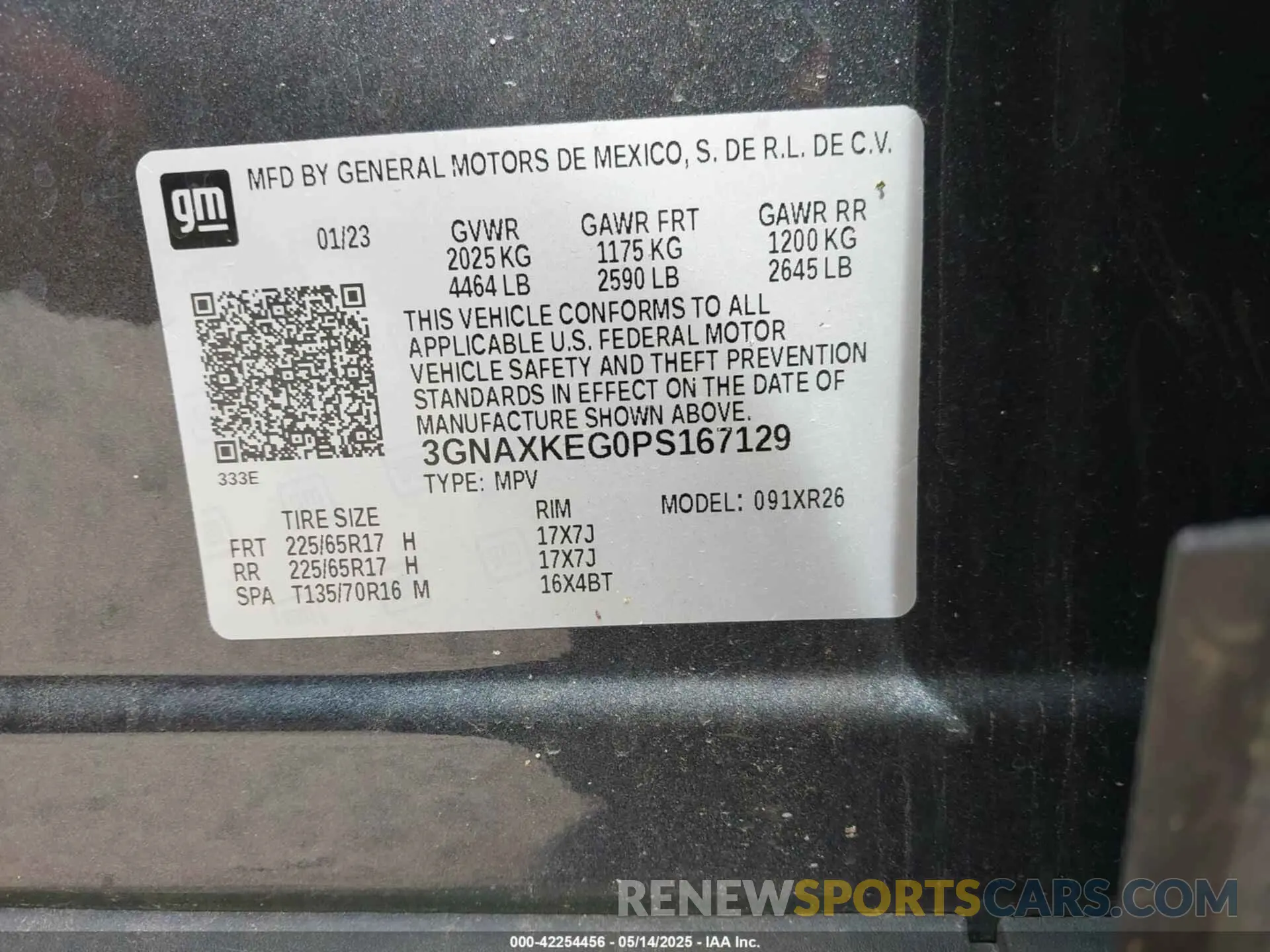 9 fotografías del automóvil dañado 3GNAXKEG0PS167129 CHEVROLET EQUINOX 2023