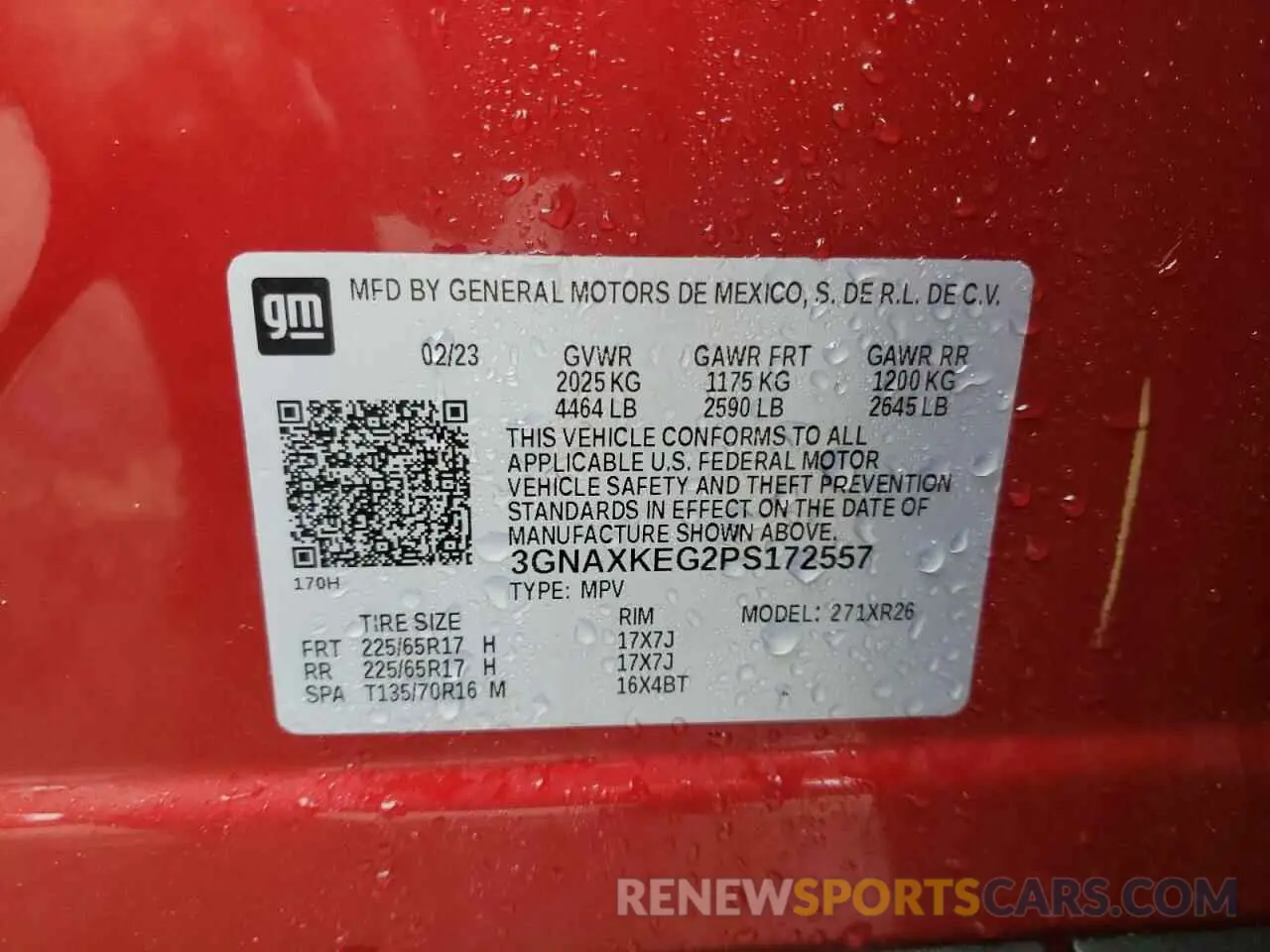 13 fotografías del automóvil dañado 3GNAXKEG2PS172557 CHEVROLET EQUINOX 2023