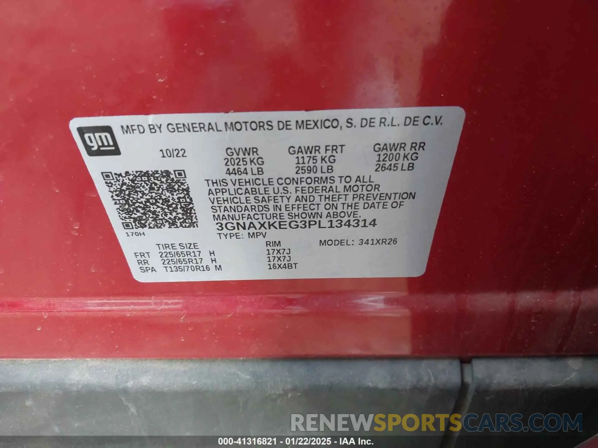 9 fotografías del automóvil dañado 3GNAXKEG3PL134314 CHEVROLET EQUINOX 2023