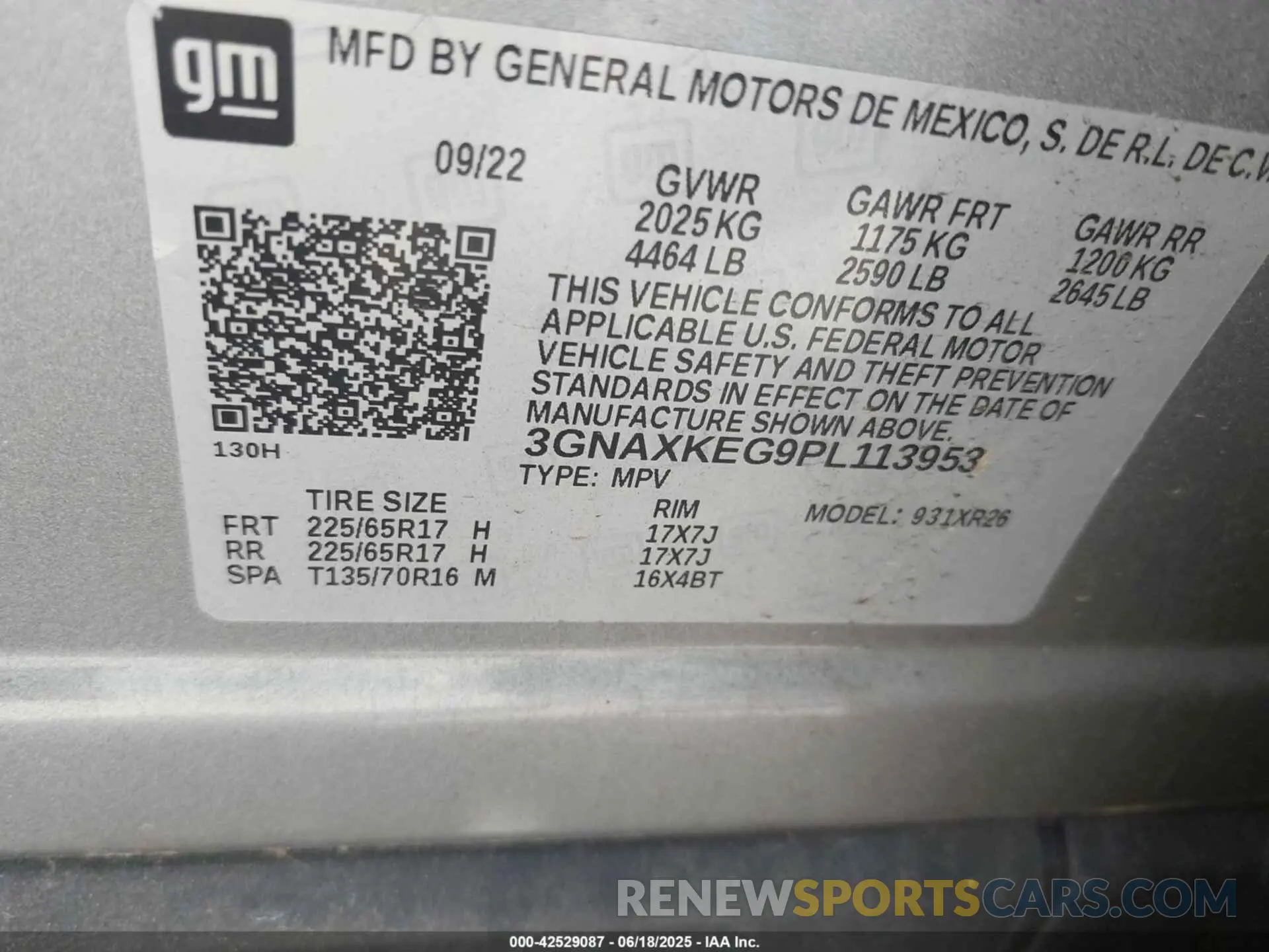9 fotografías del automóvil dañado 3GNAXKEG9PL113953 CHEVROLET EQUINOX 2023