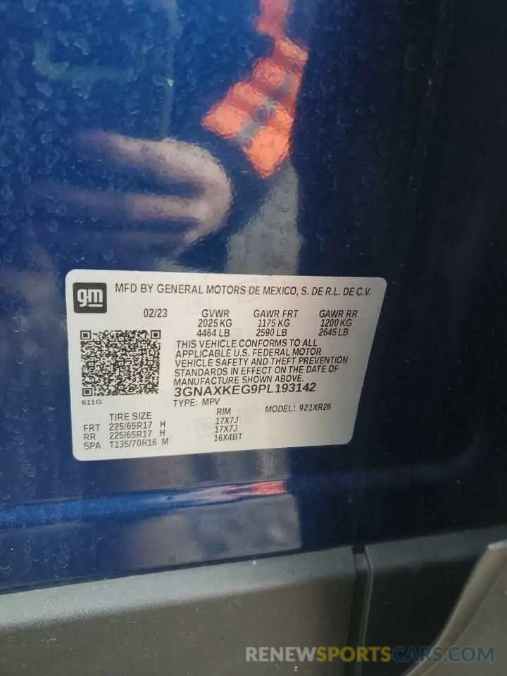 13 fotografías del automóvil dañado 3GNAXKEG9PL193142 CHEVROLET EQUINOX 2023
