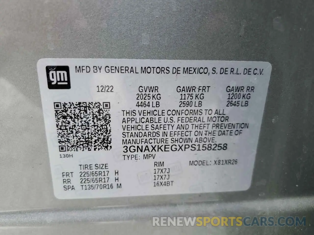 14 fotografías del automóvil dañado 3GNAXKEGXPS158258 CHEVROLET EQUINOX 2023