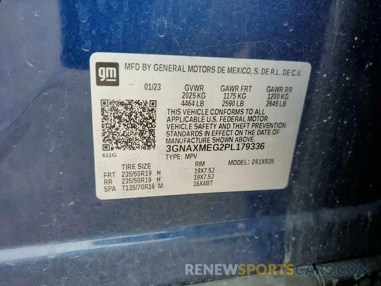 15 fotografías del automóvil dañado 3GNAXMEG2PL179336 CHEVROLET EQUINOX 2023