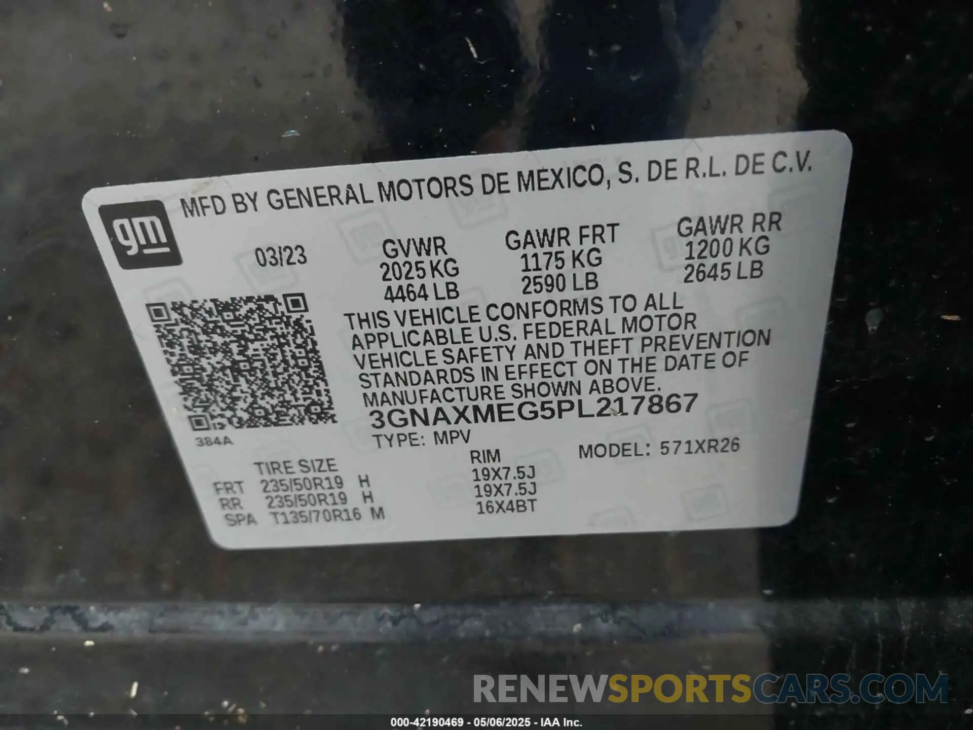 9 fotografías del automóvil dañado 3GNAXMEG5PL217867 CHEVROLET EQUINOX 2023