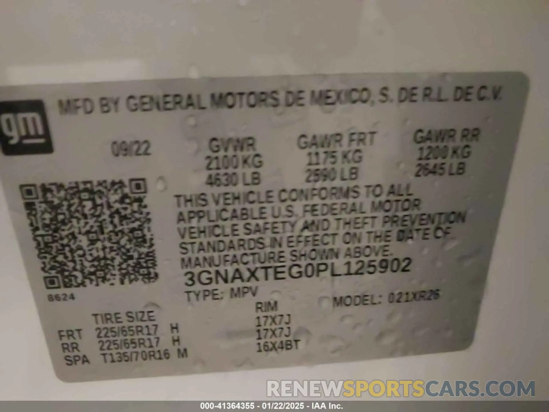 9 fotografías del automóvil dañado 3GNAXTEG0PL125902 CHEVROLET EQUINOX 2023